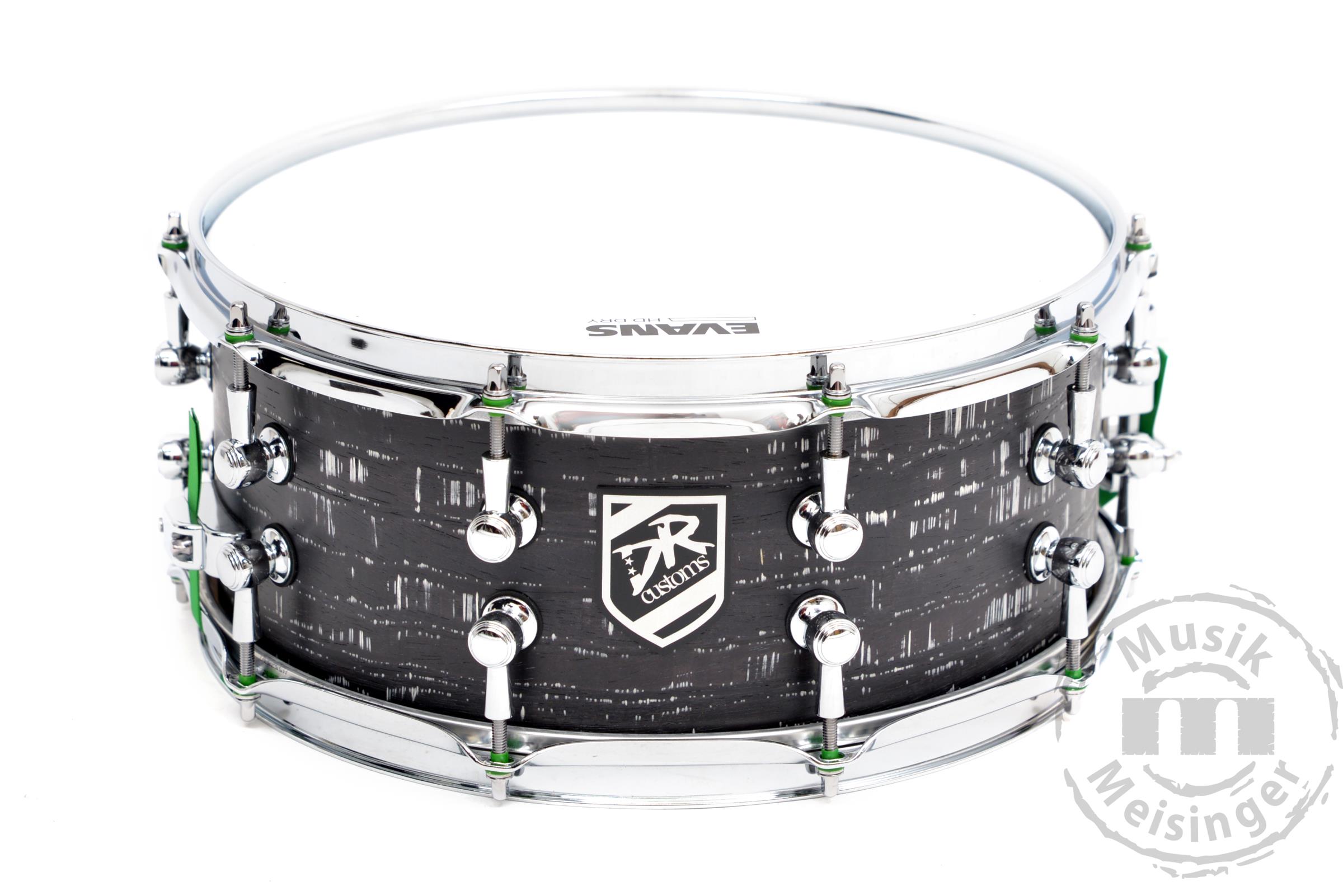 DR Customs Snare 14x6 Black & White Barcode