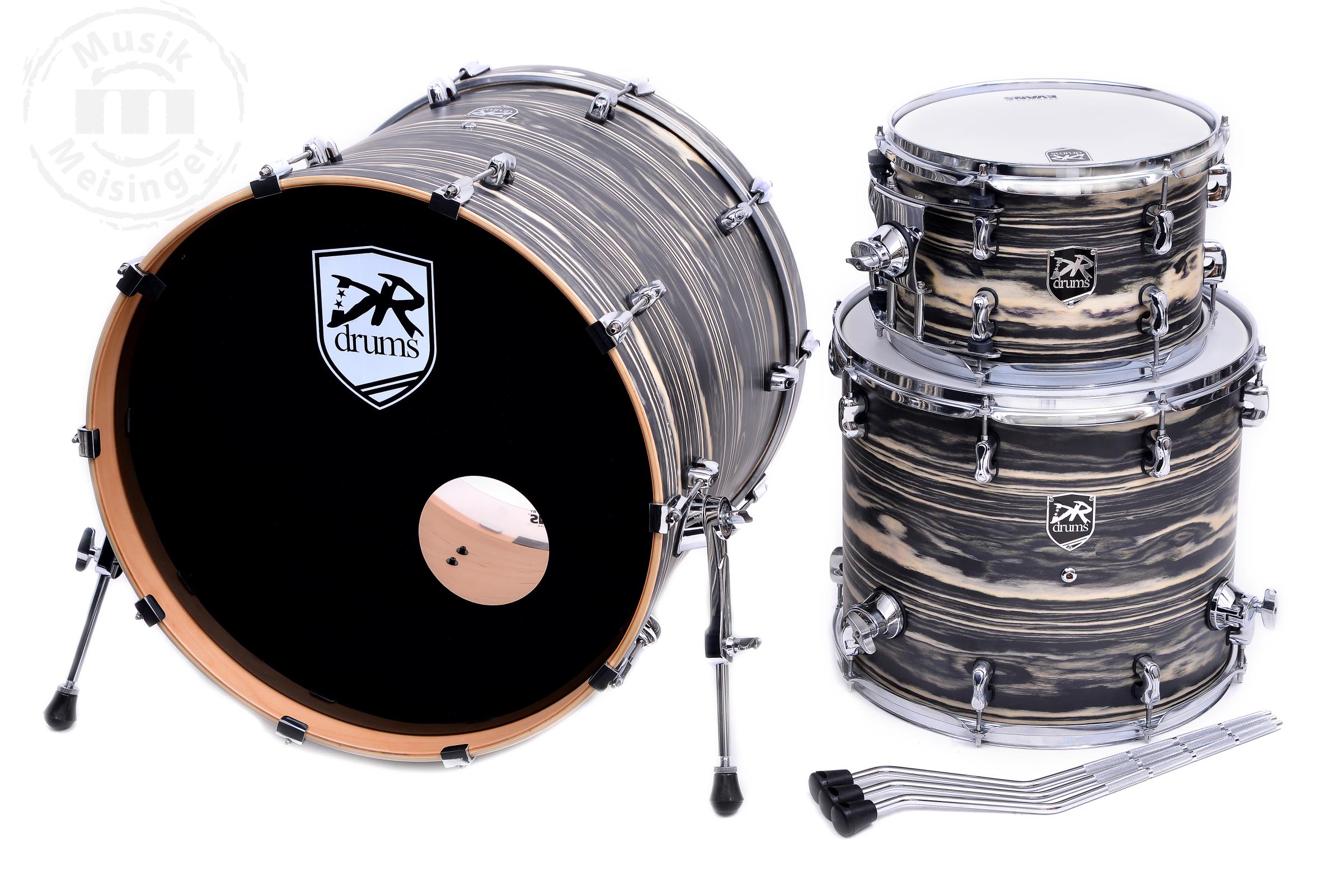 DR Drums Stage Attack 22BD/12TT/16FT Black/White Oyster