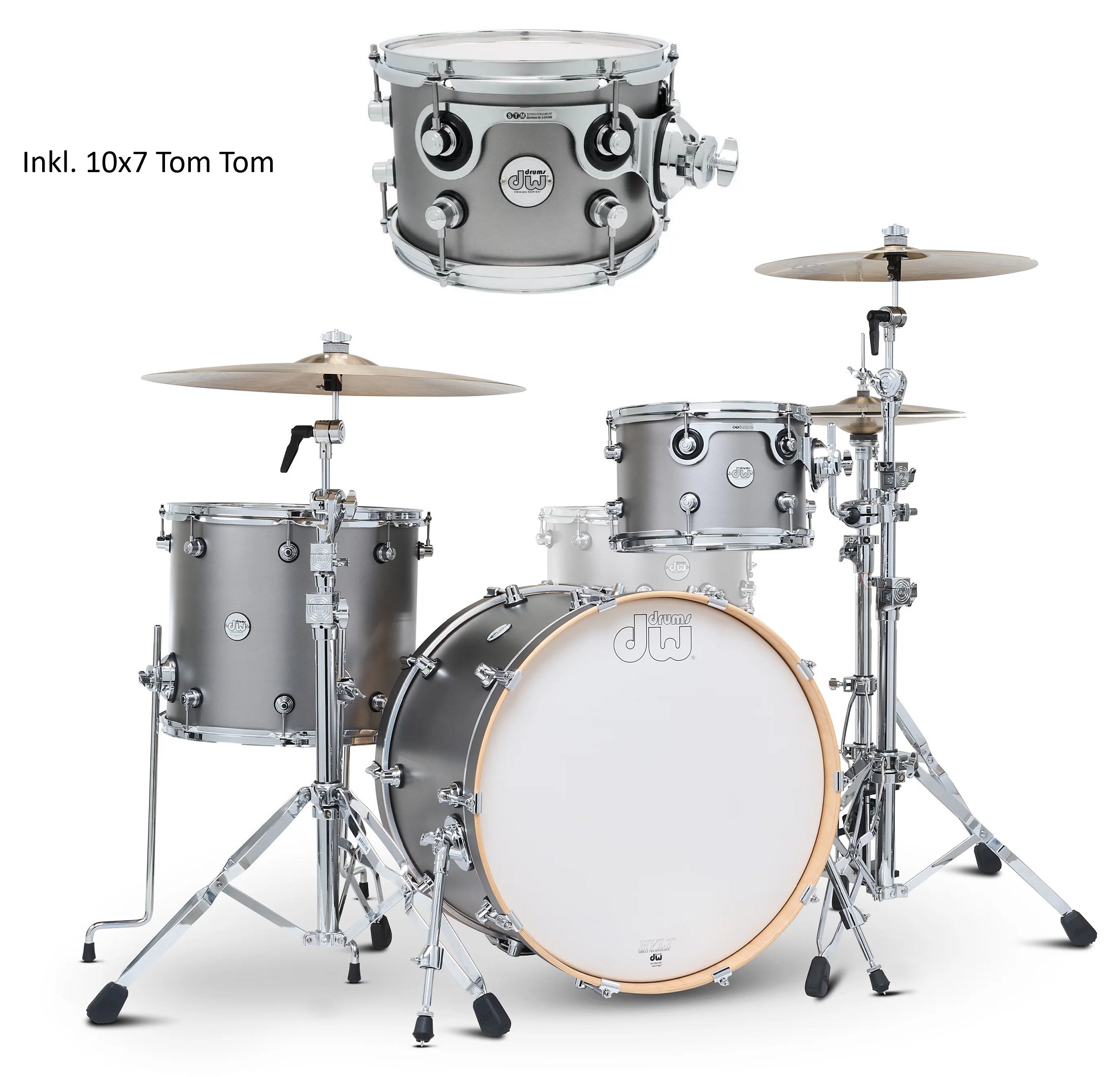 dw Design Shellset 22B/10T/12T/16FT Titanium Satin