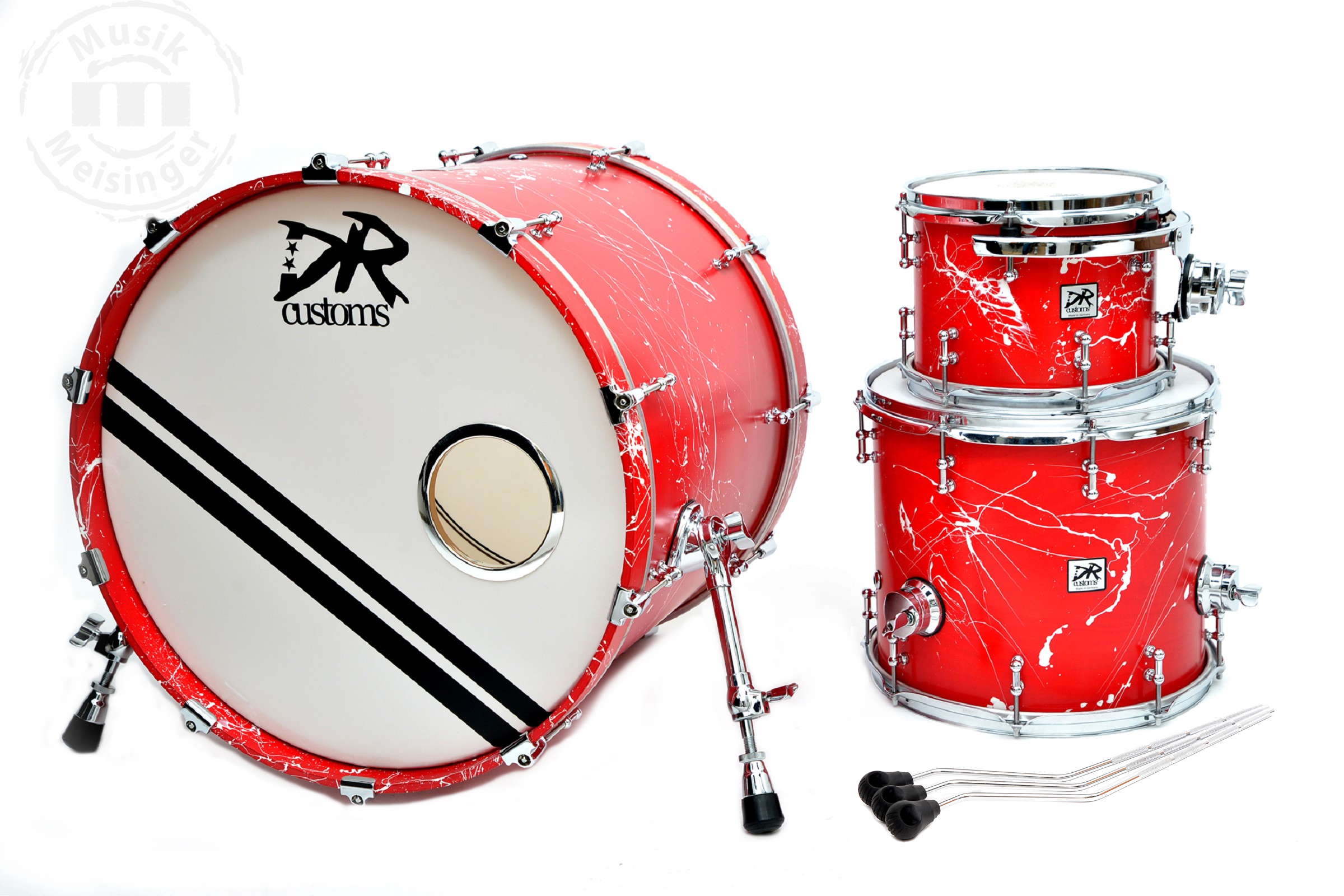 DR Customs Splatter Shellset Red with White Splatter 22B/10T/14FT