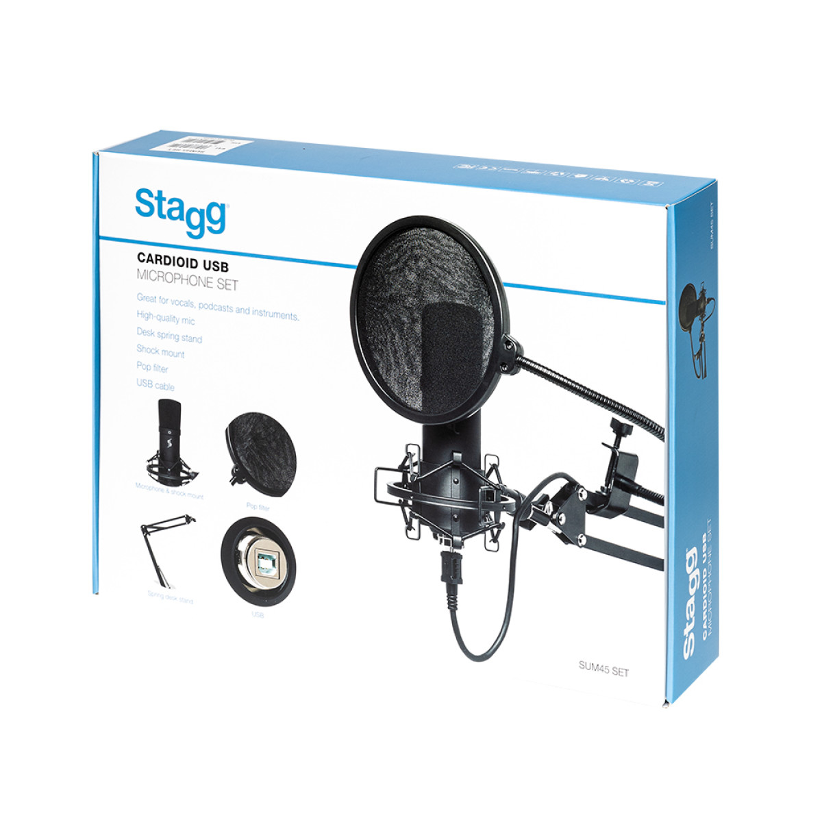 Stagg SUM45 SET USB Kondenser Mikrofon komplett Set