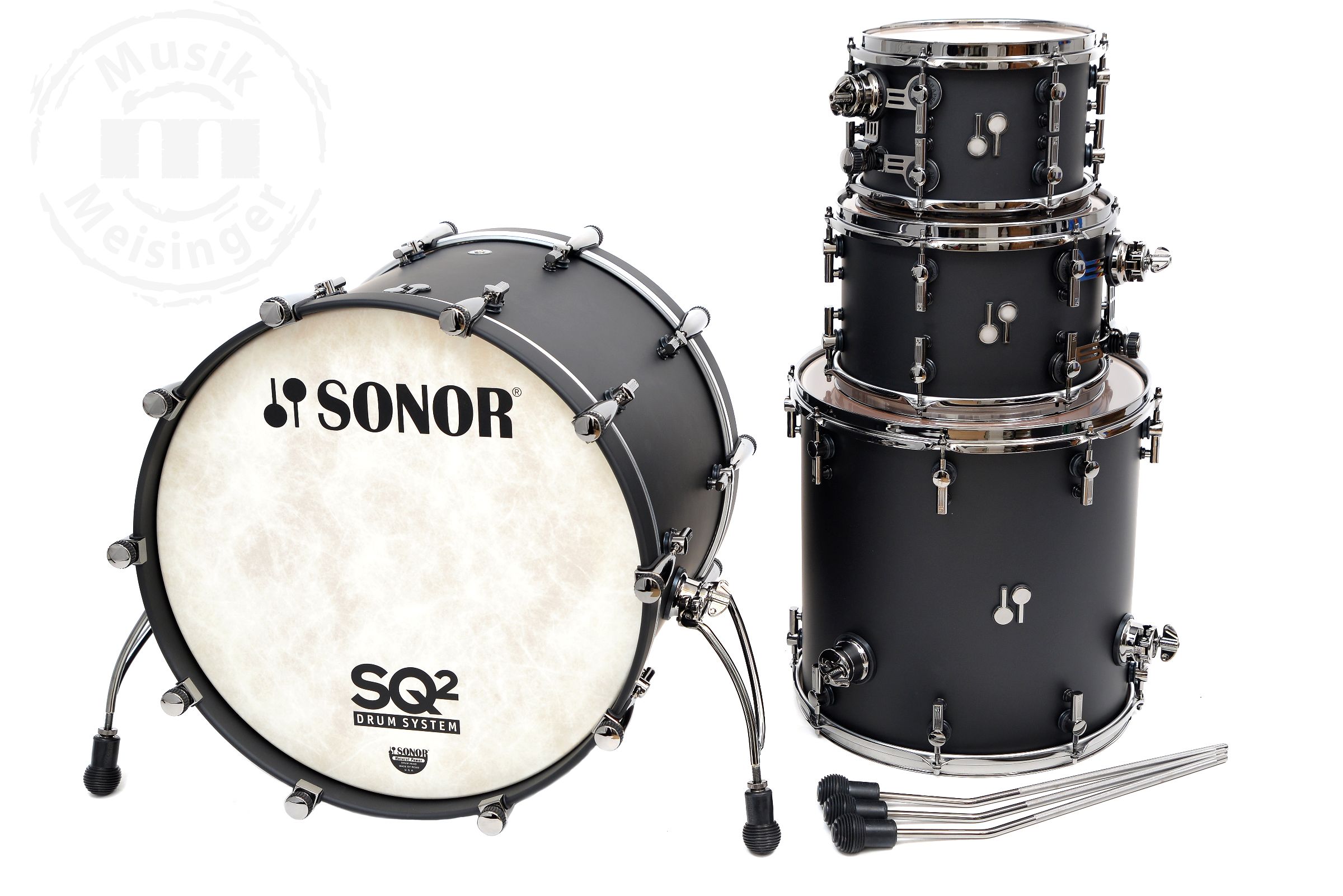 Sonor SQ2 22B/10T/12T/16FT Shellset  Dark Satin