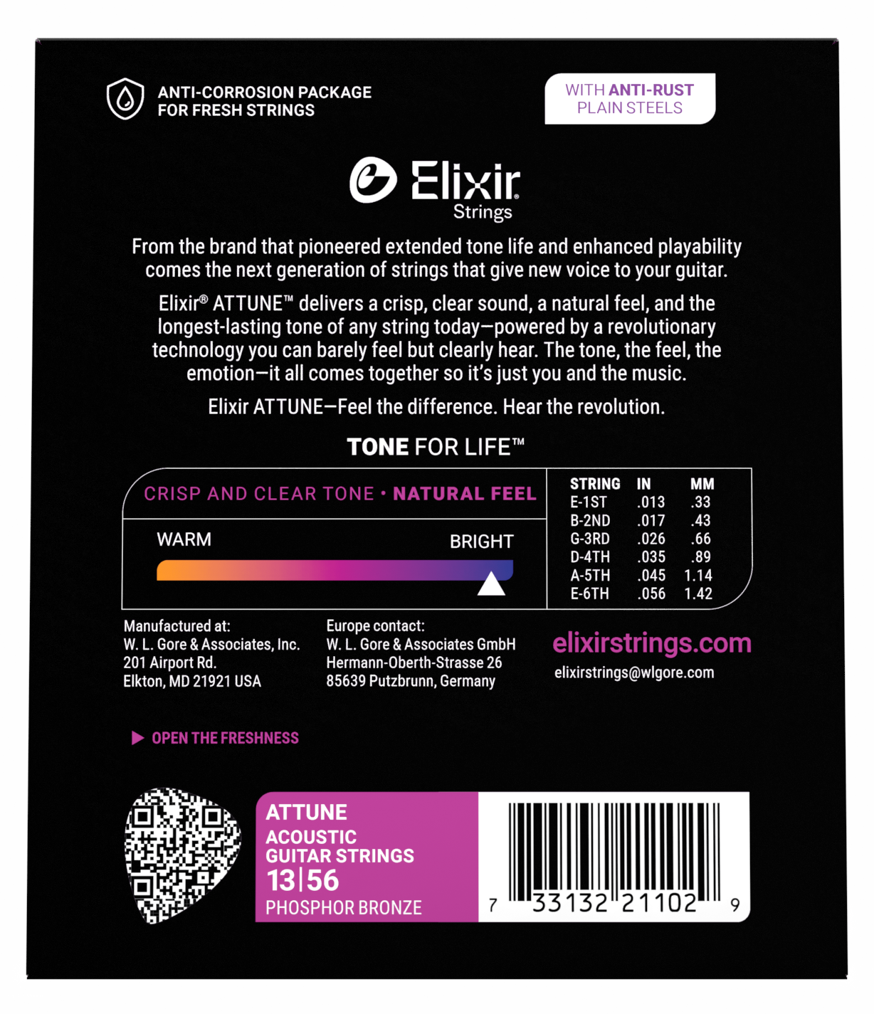 ELIXIR ATTUNE Medium Phosphor Bronze