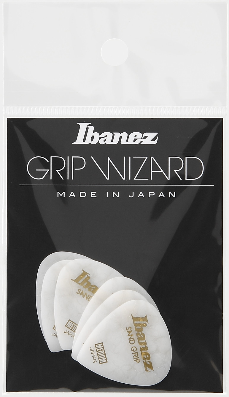 IBANEZ Pick Sand Grip Crack White, Medium, 6 Stück