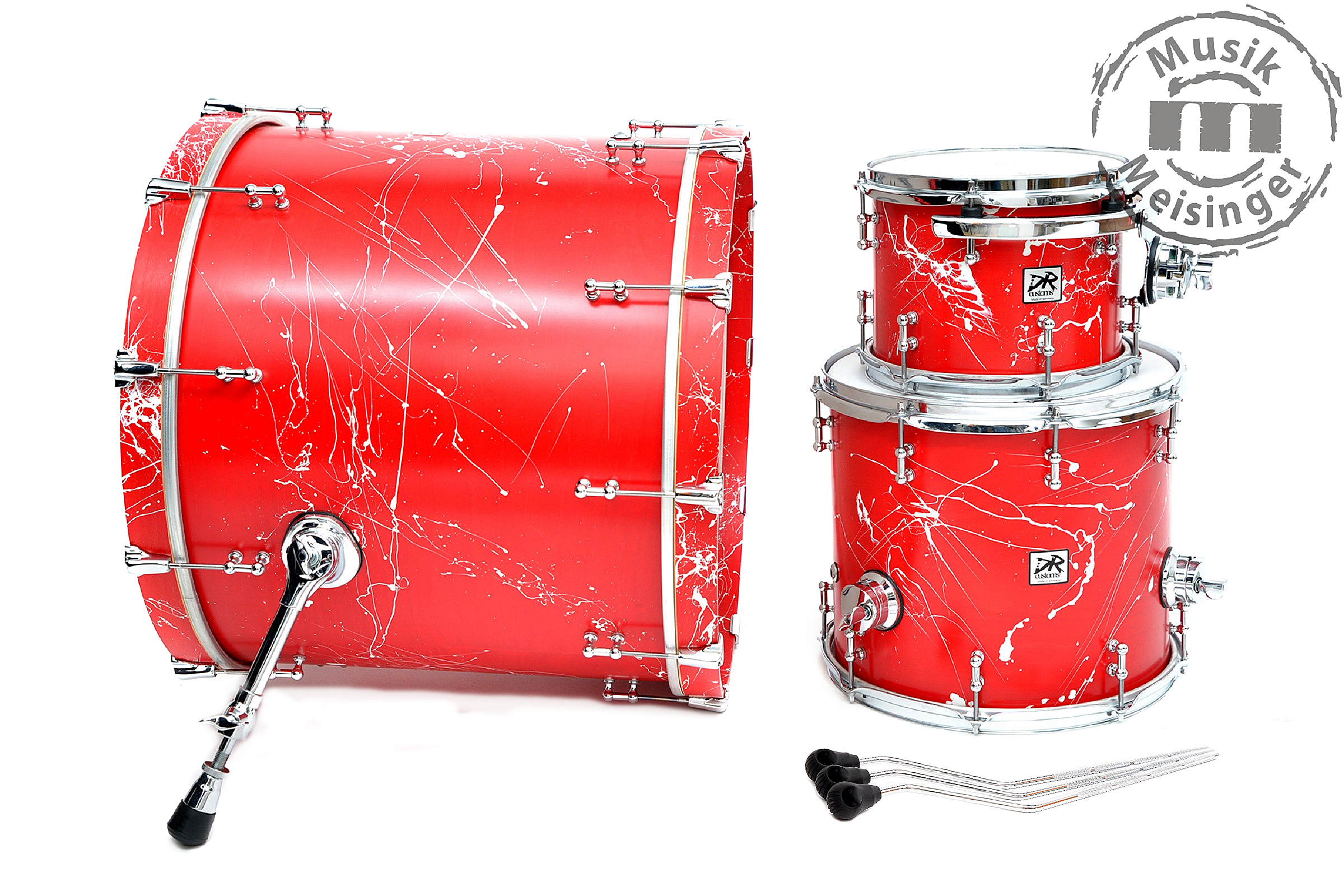 DR Customs Splatter Shellset Red with White Splatter 22B/10T/14FT