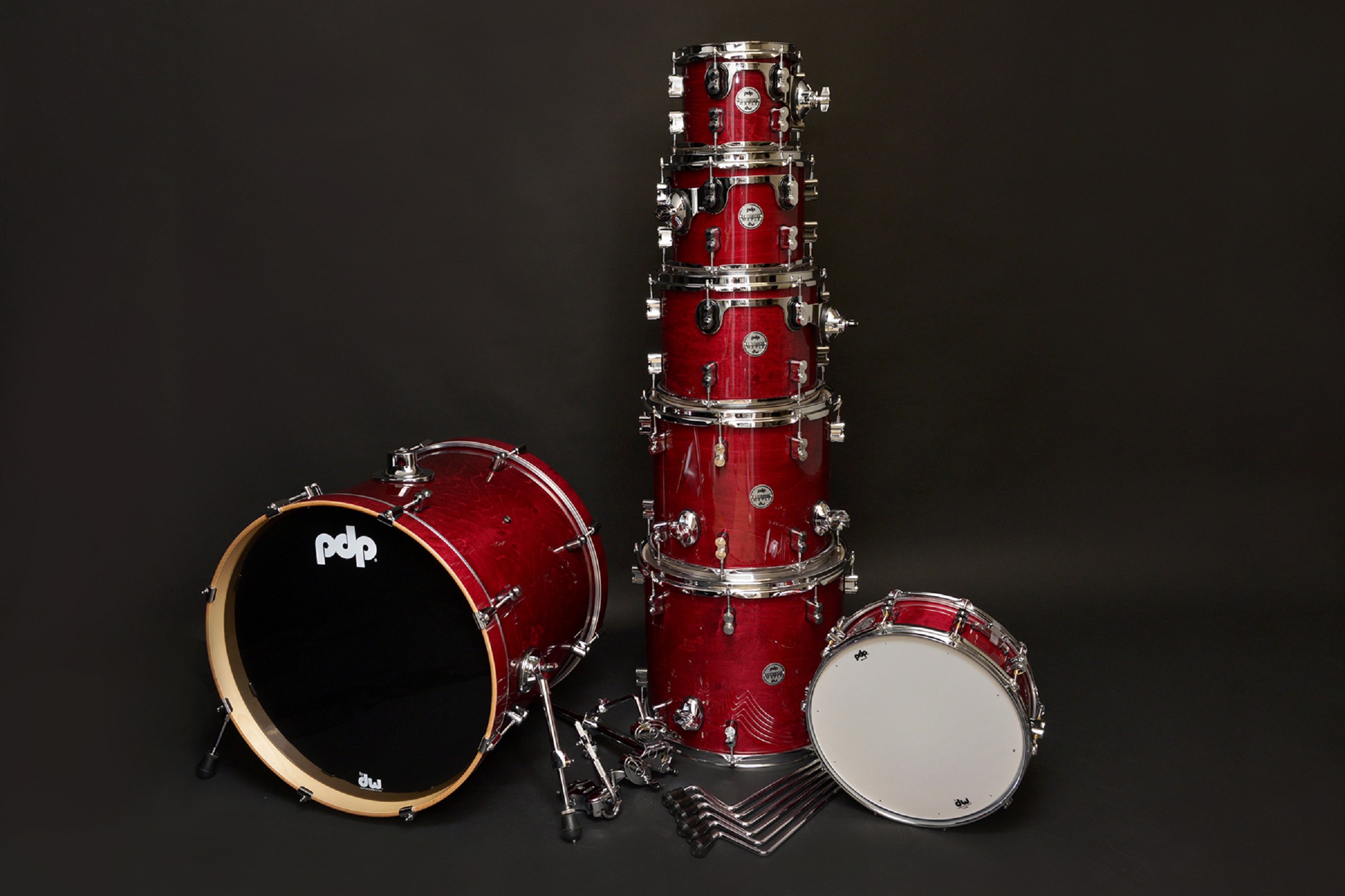 PDP Concept Maple 22/8/10/12/14/16/14 Cherry Stain + Hardwareset 900