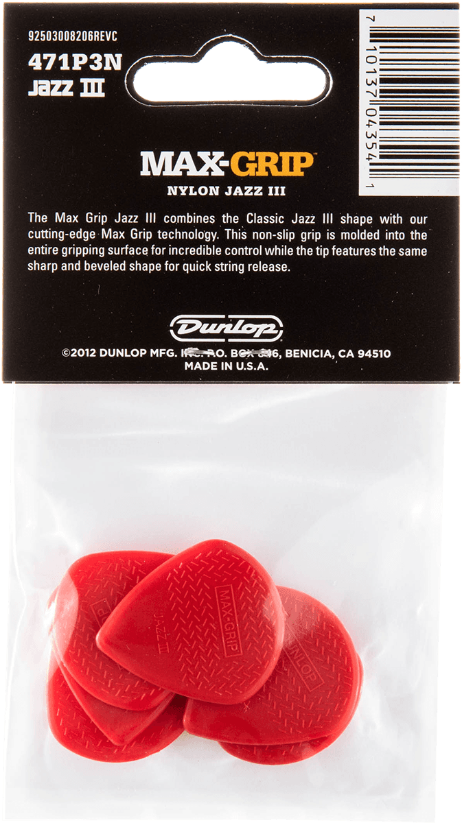 DUNLOP Max Grip Jazz III Nylon (6 Stück) DUNLOP Max Grip Jazz III Nylon (6 Stück)
