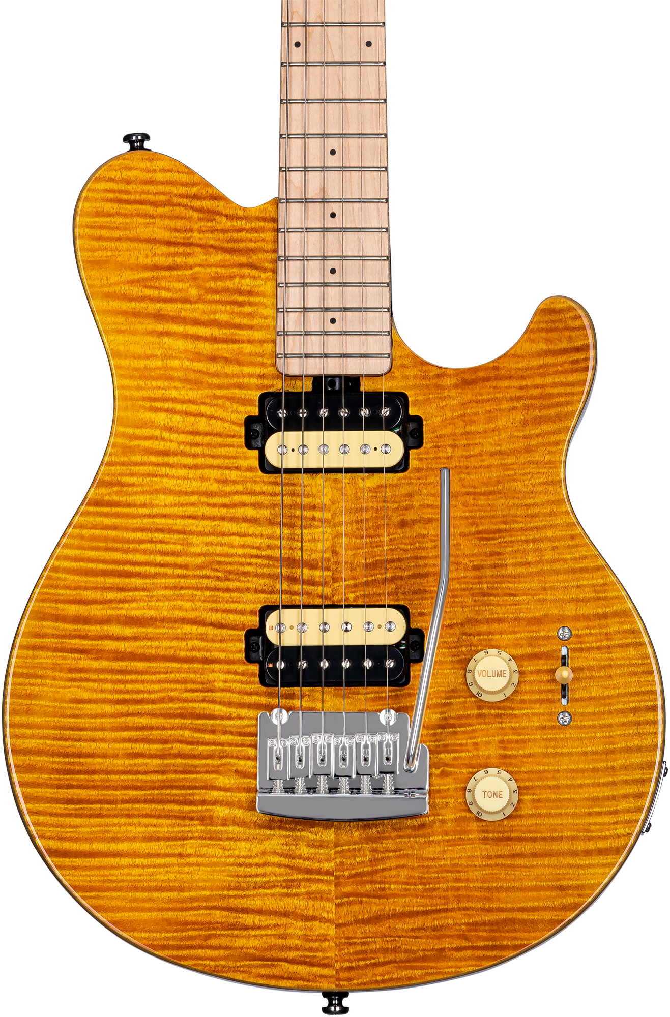 STERLING BY MUSIC MAN S.U.B., Axis, Flame Maple Top, Trans G