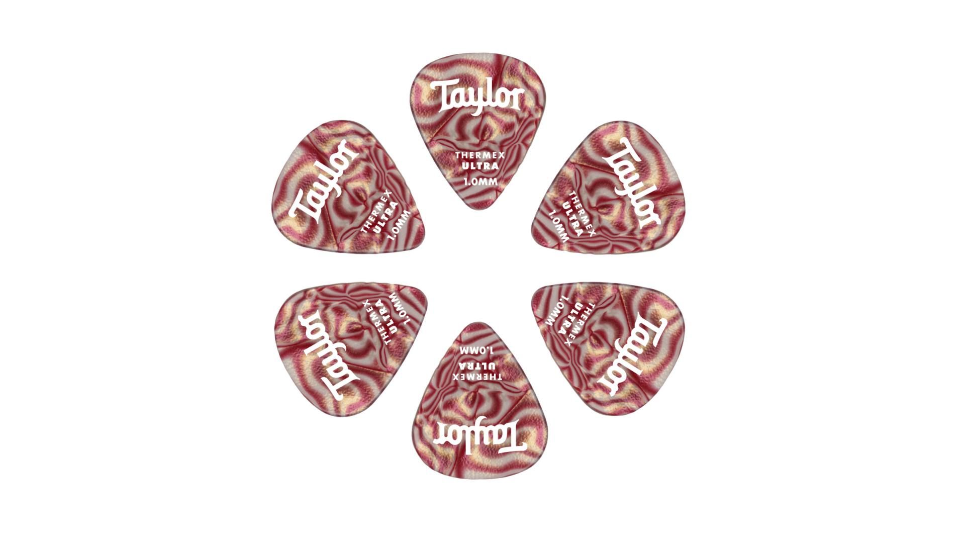 TAYLOR Picks,Thermex,351-1.25mm Ruby Swirl Ultra,6-pc