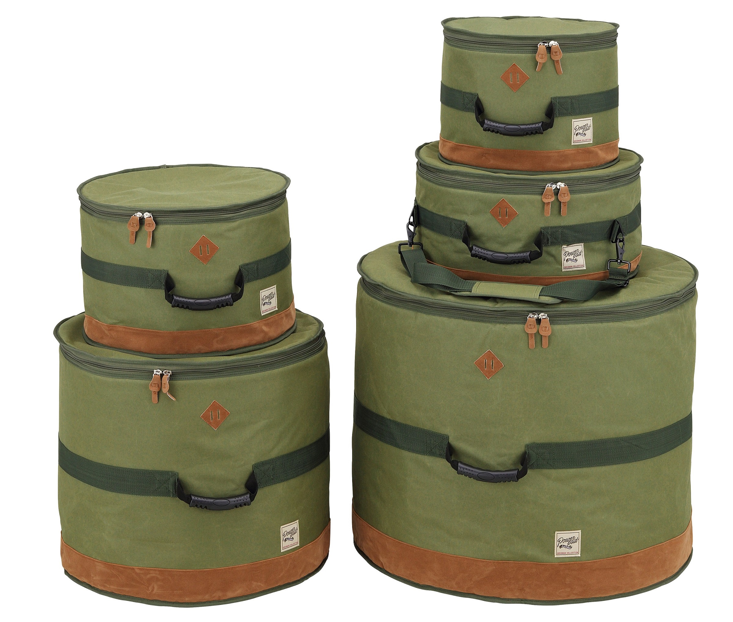 Tama TDSS52KMG Drum Bag-Set Designer Moss Green 22B/10T/12T/16FT/14SD