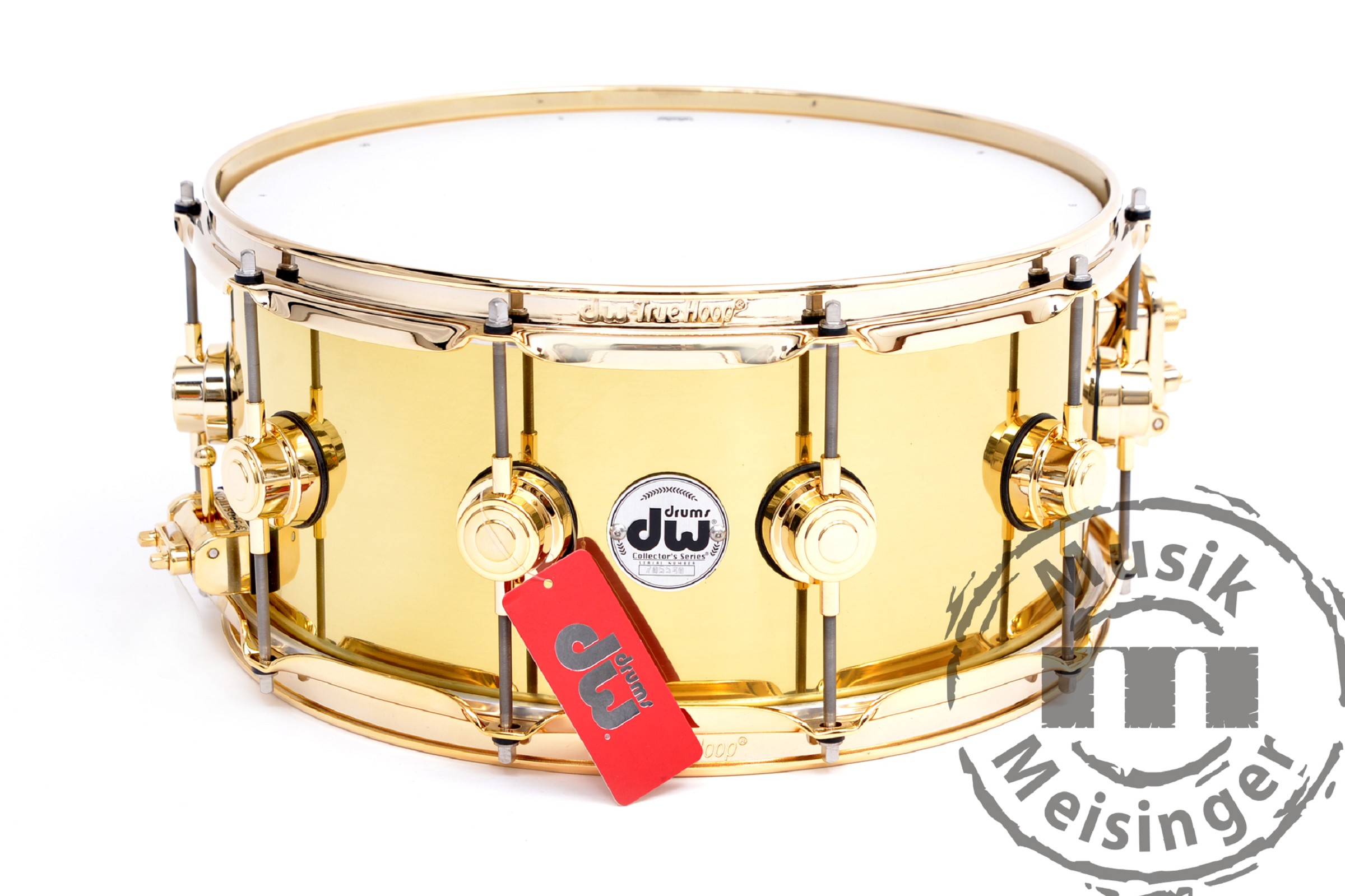dw Snare 14x6,5 Messingguss poliert mit Gold HW