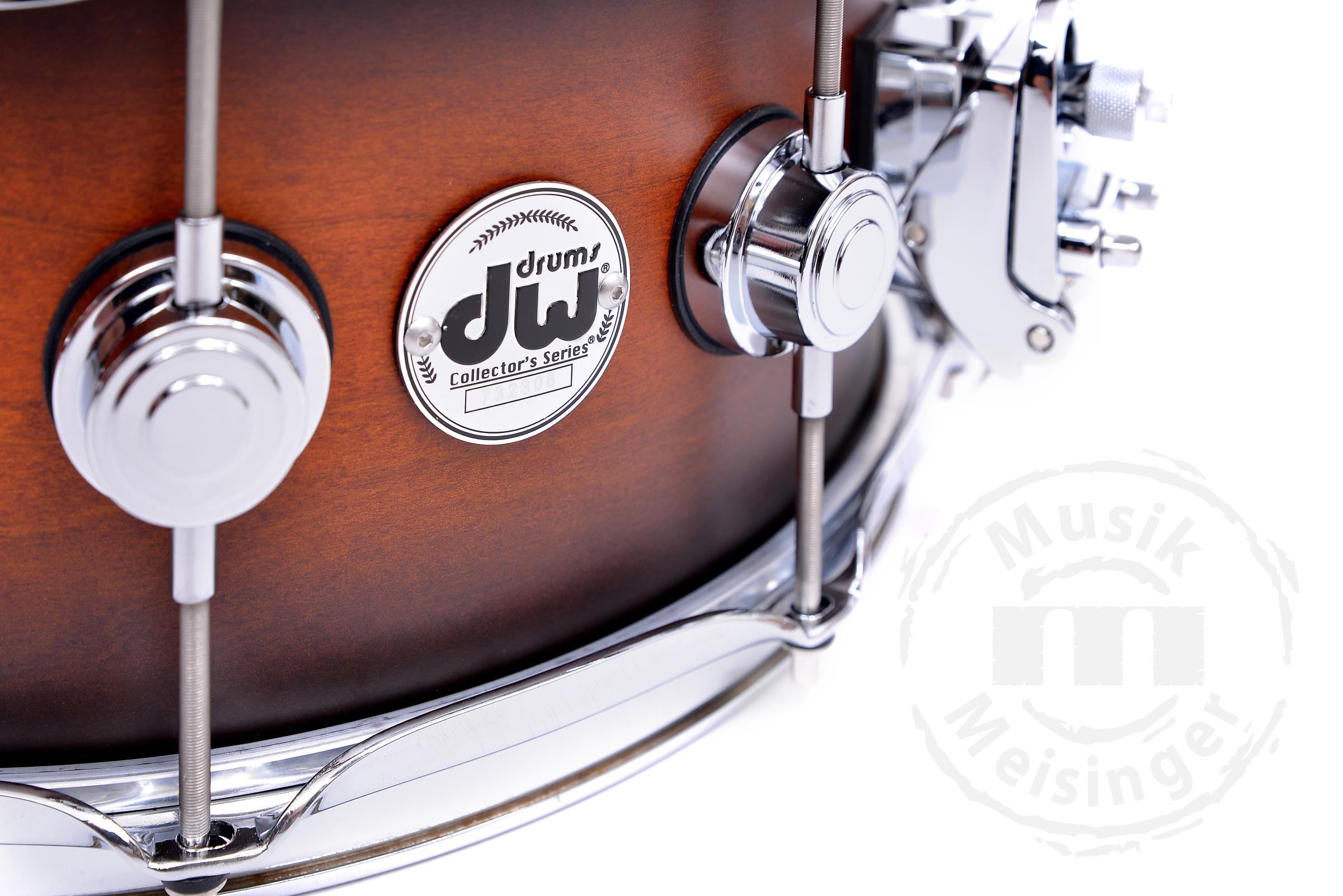 dw Collectors 14x6 Snare Tobacco To Ebony Burst