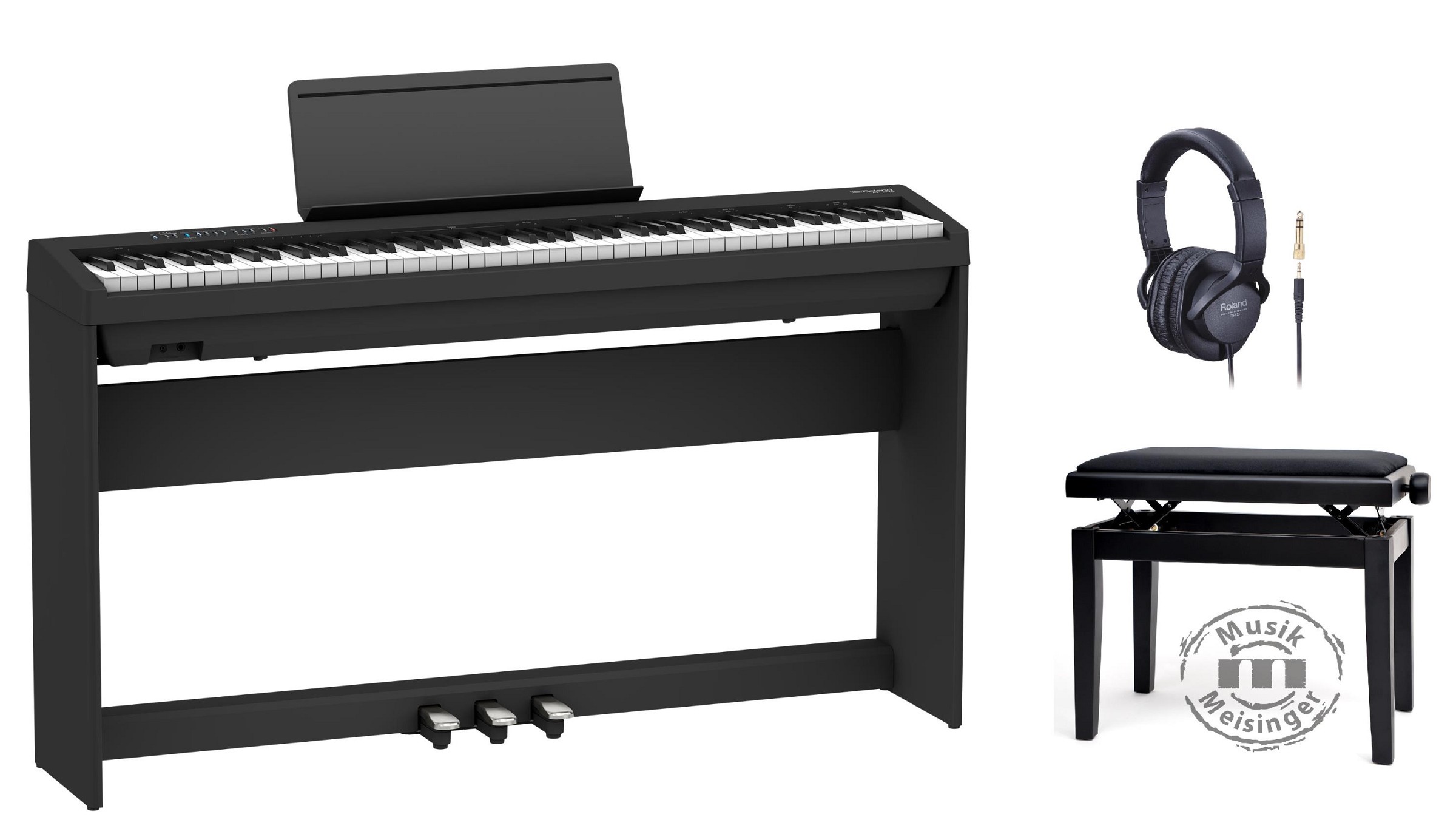 Roland FP-30X-BK Stagepiano Bundle
