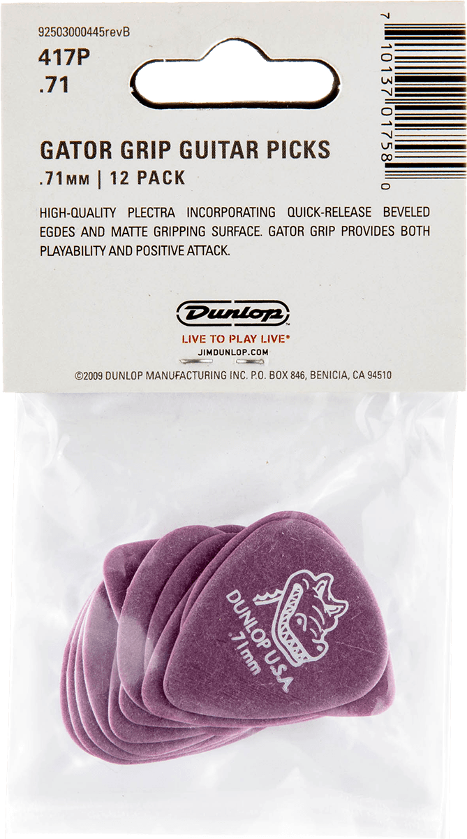 DUNLOP Gator Grip 0.71 mm (12 Stück) DUNLOP Gator Grip 0.71 mm (12 Stück)