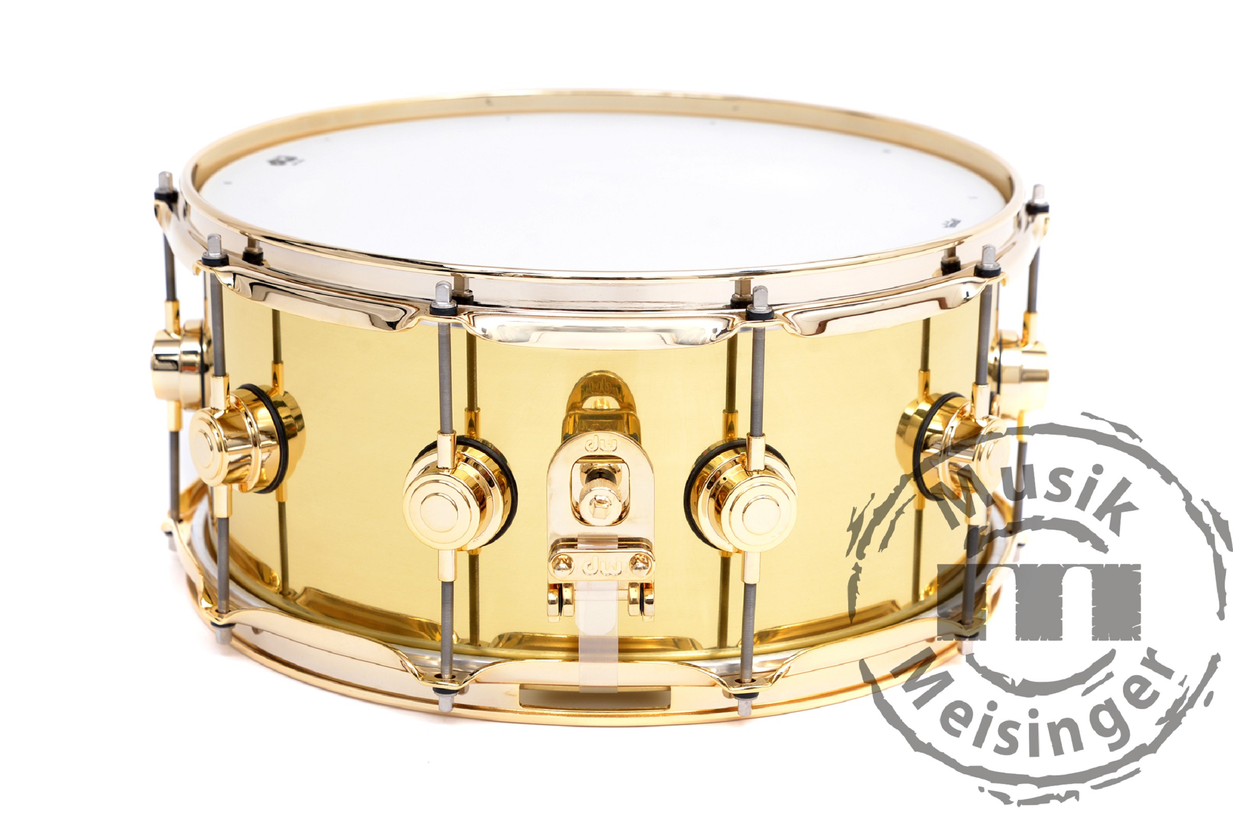 dw Snare 14x6,5 Messingguss poliert mit Gold HW