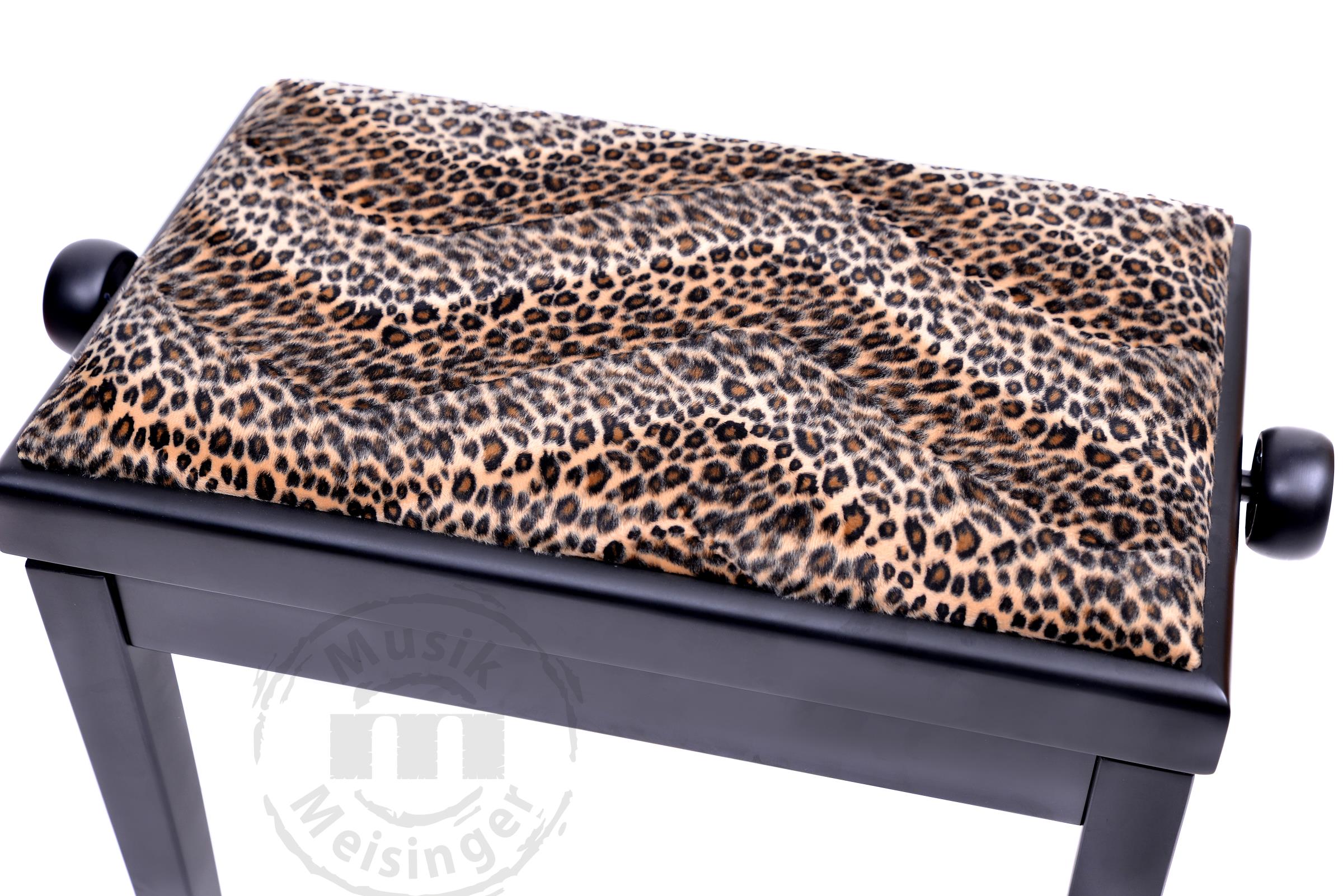 Gewa Klavierbank Deluxe schwarz matt (Leopard Bezug)