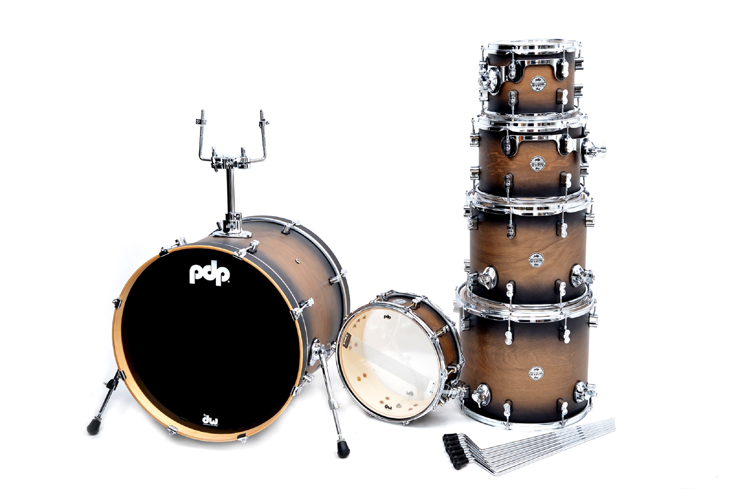 PDP Concept Maple 22B/10T/12T/14T/16FT/14SD Satin Charcoal Burst PDP Concept Maple 22B/10T/12T/14T/16FT/14SD Satin Charcoal Burst