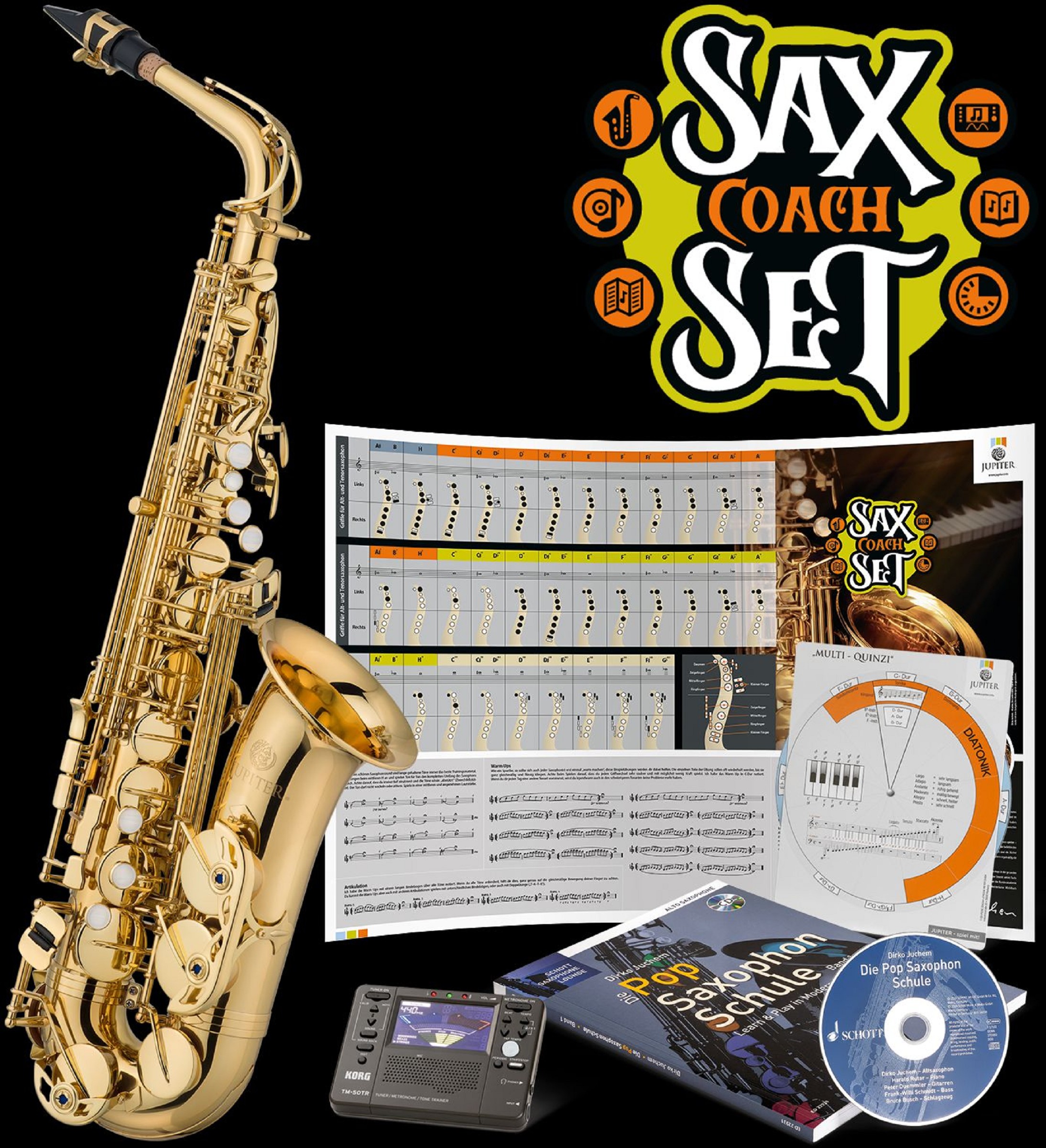 Jupiter JAS700Q-SCS Alt-Saxophon Sax-Coach-Set