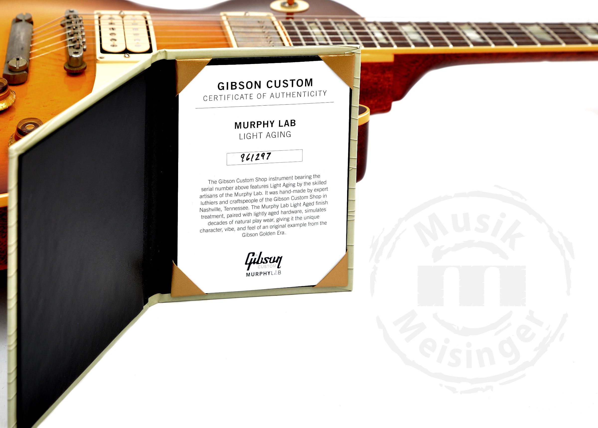 GIBSON Custom LE 1959 Les Paul Standard Reissue with Birdseye Maple Top, Light Aged, Peach Tea Burst