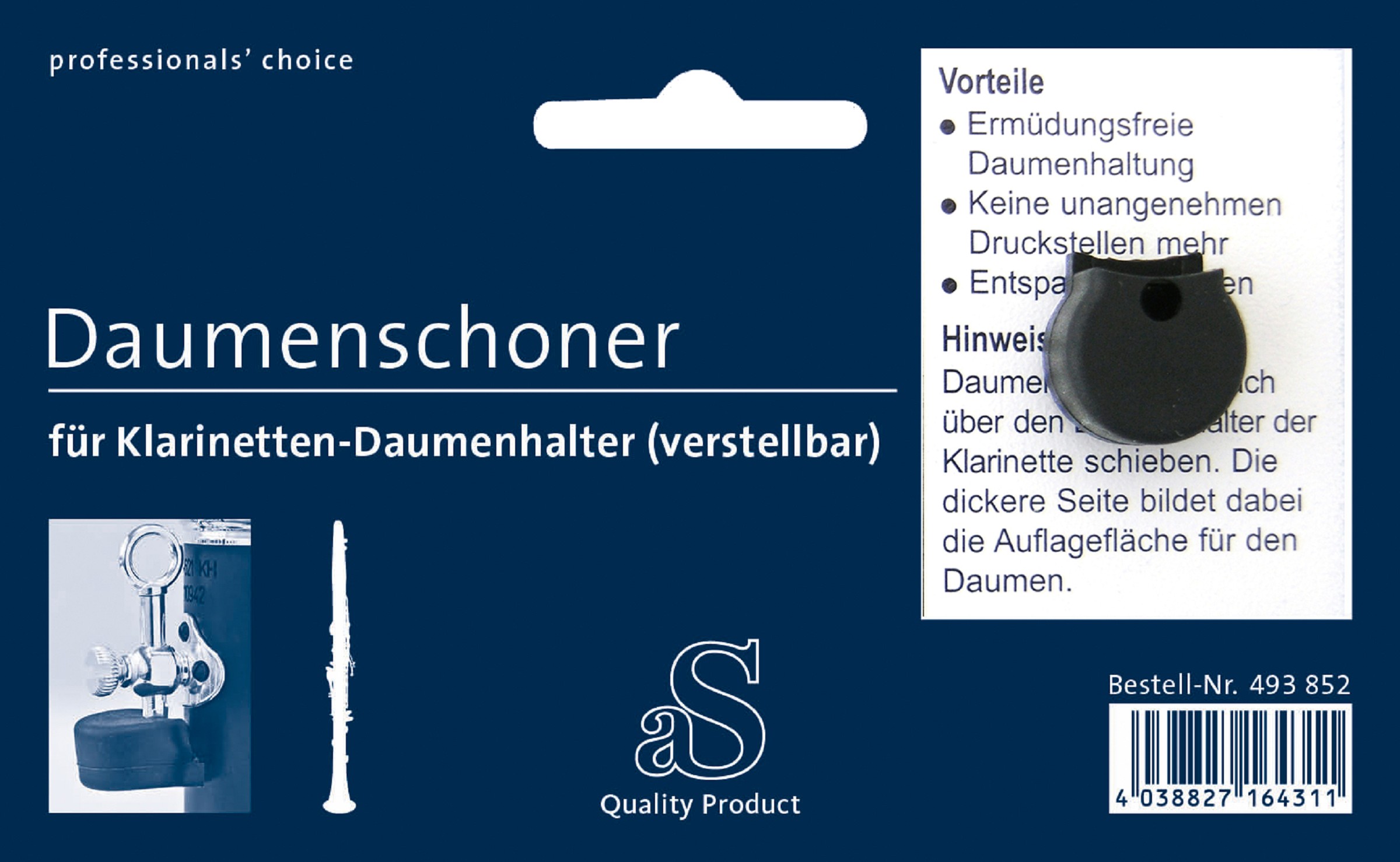 A&S Daumenschoner für Klarinette
