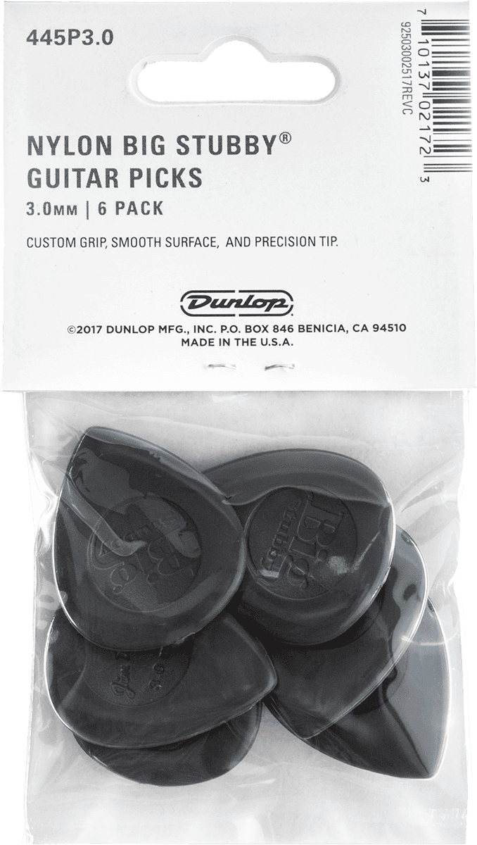 DUNLOP Nylon Big Stubby 3.00 mm (6 Stück) DUNLOP Nylon Big Stubby 3.00 mm (6 Stück)
