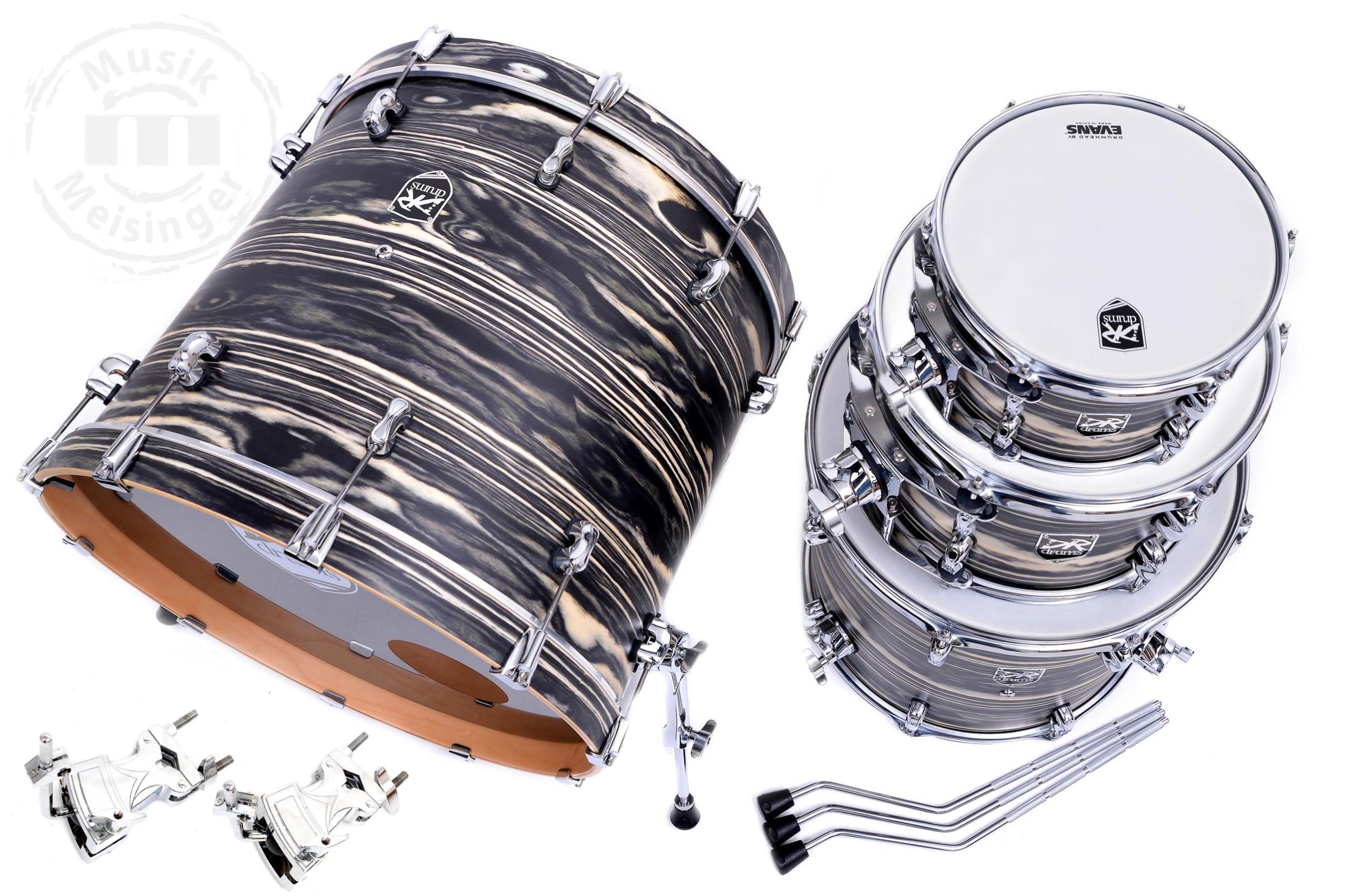 DR Drums Stage Attack 22BD/10TT/12TT/16FT Black/White