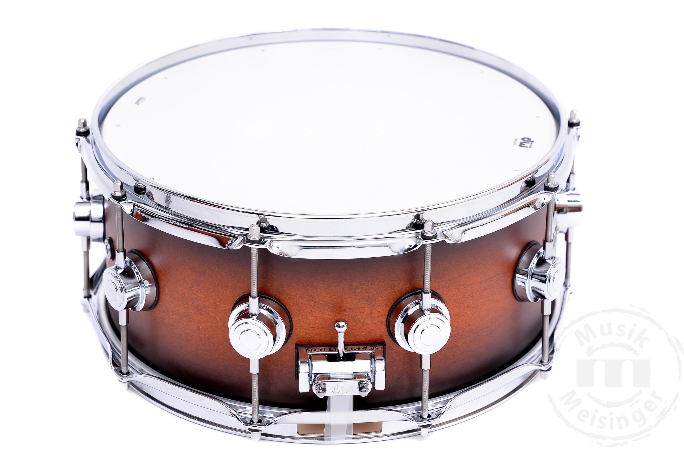 dw Collectors 14x6 Snare Tobacco To Ebony Burst