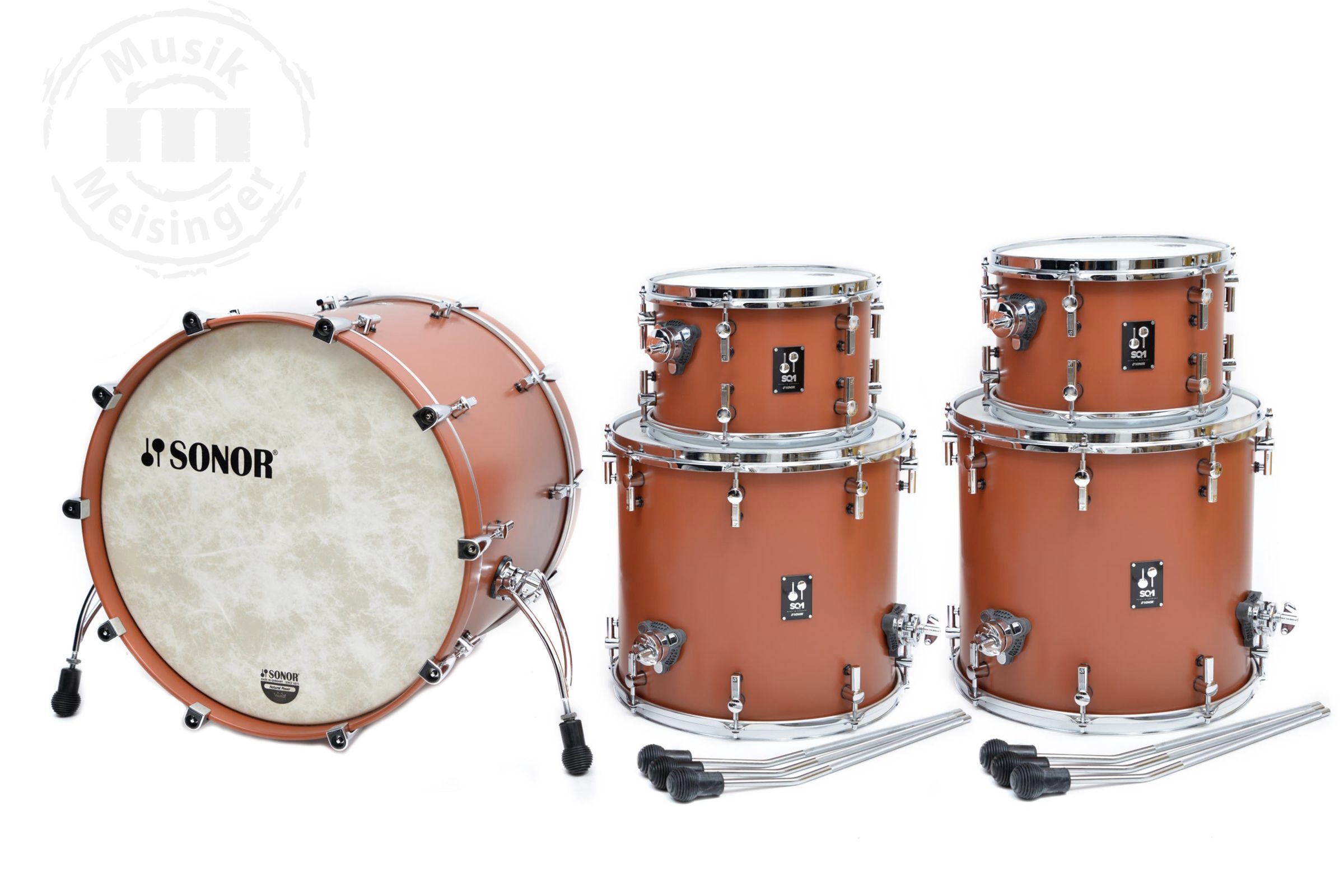 Sonor SQ1 Set Satin Copper Brown 24BD/12T/13T/16FT/18FT