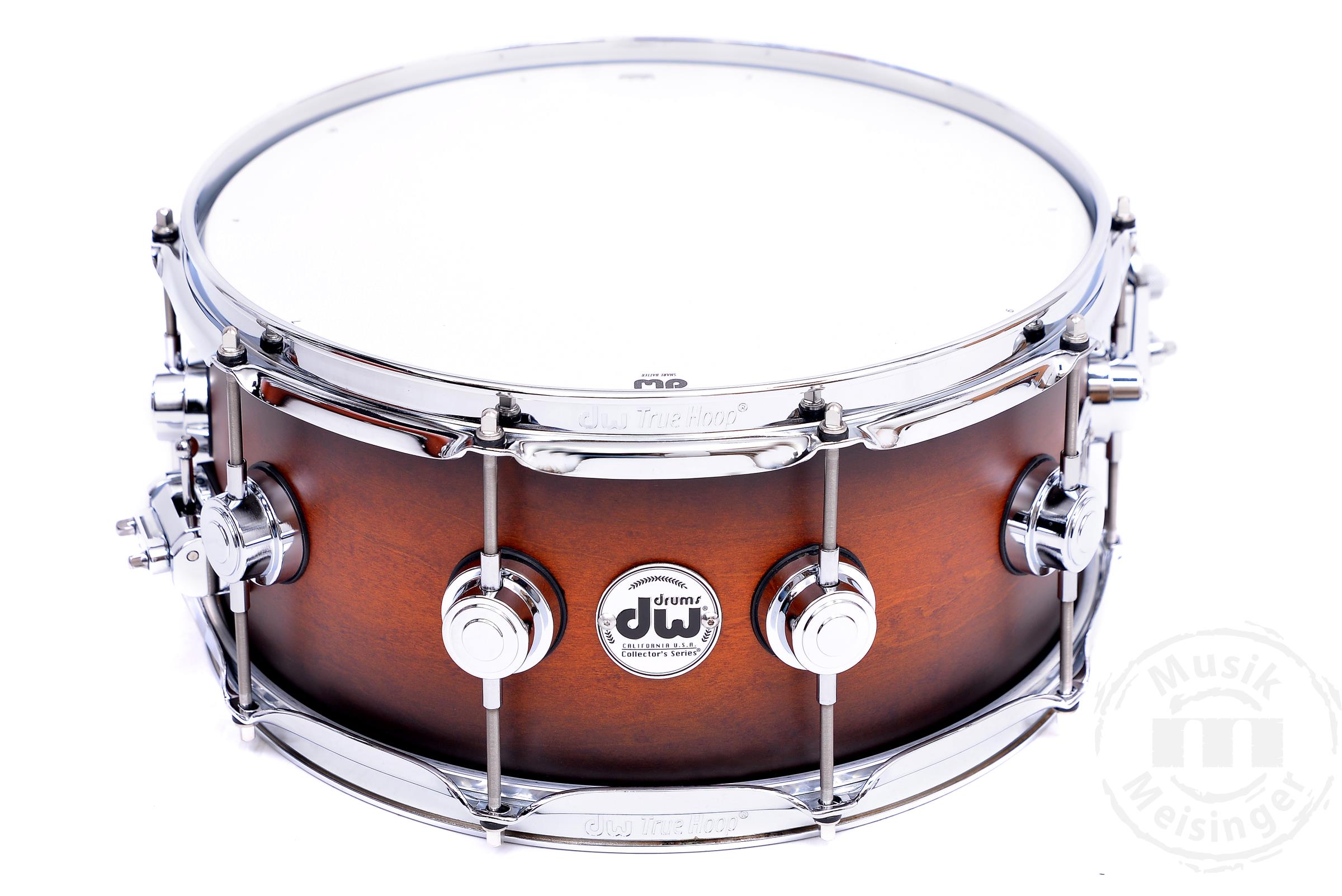 dw Collectors 14x6 Snare Tobacco To Ebony Burst