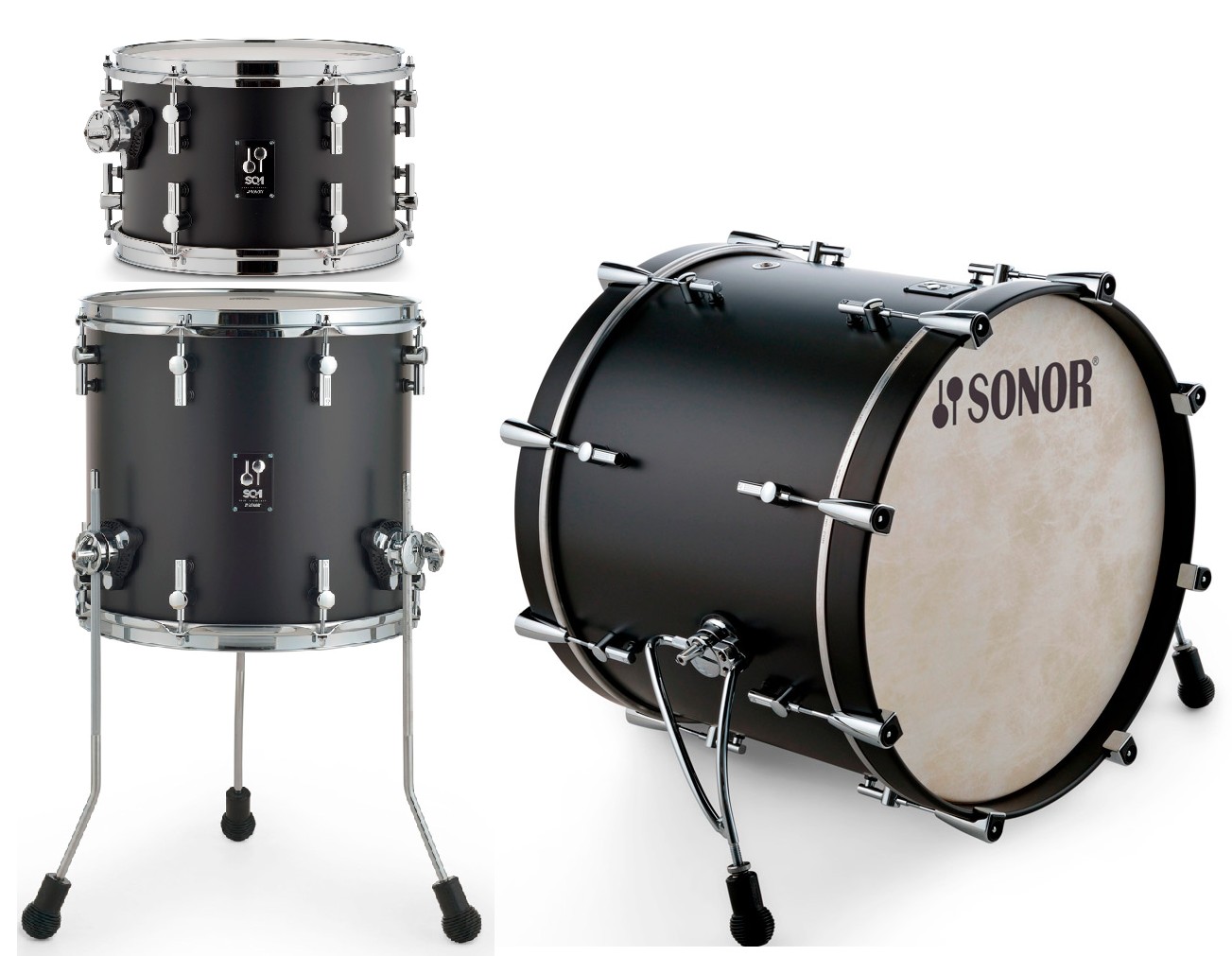 Sonor SQ1 Rock Set GT Black 24BD/13T/16FT