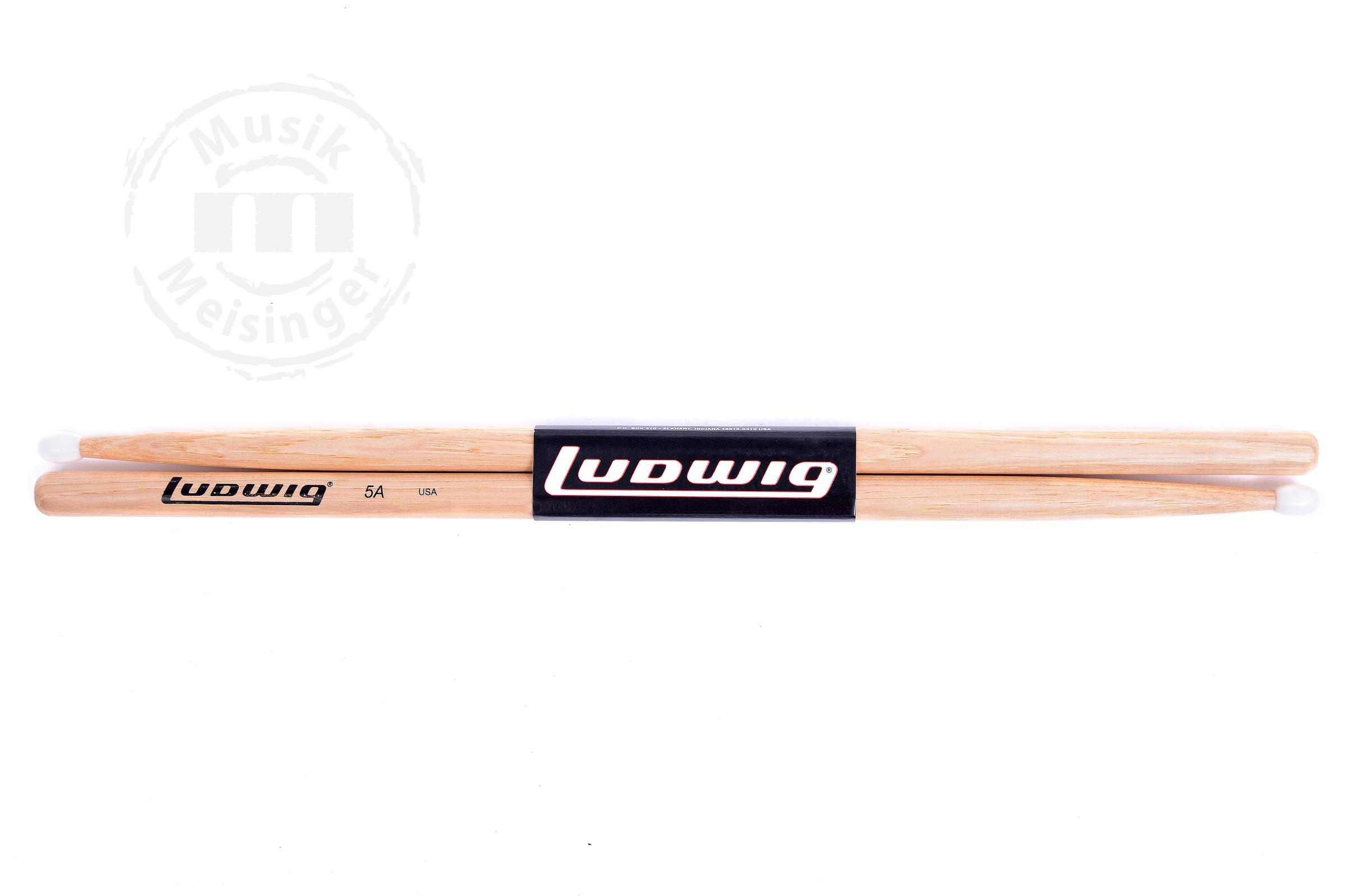 Ludwig Sticks 5AN Solid Hickory Nylon Tip