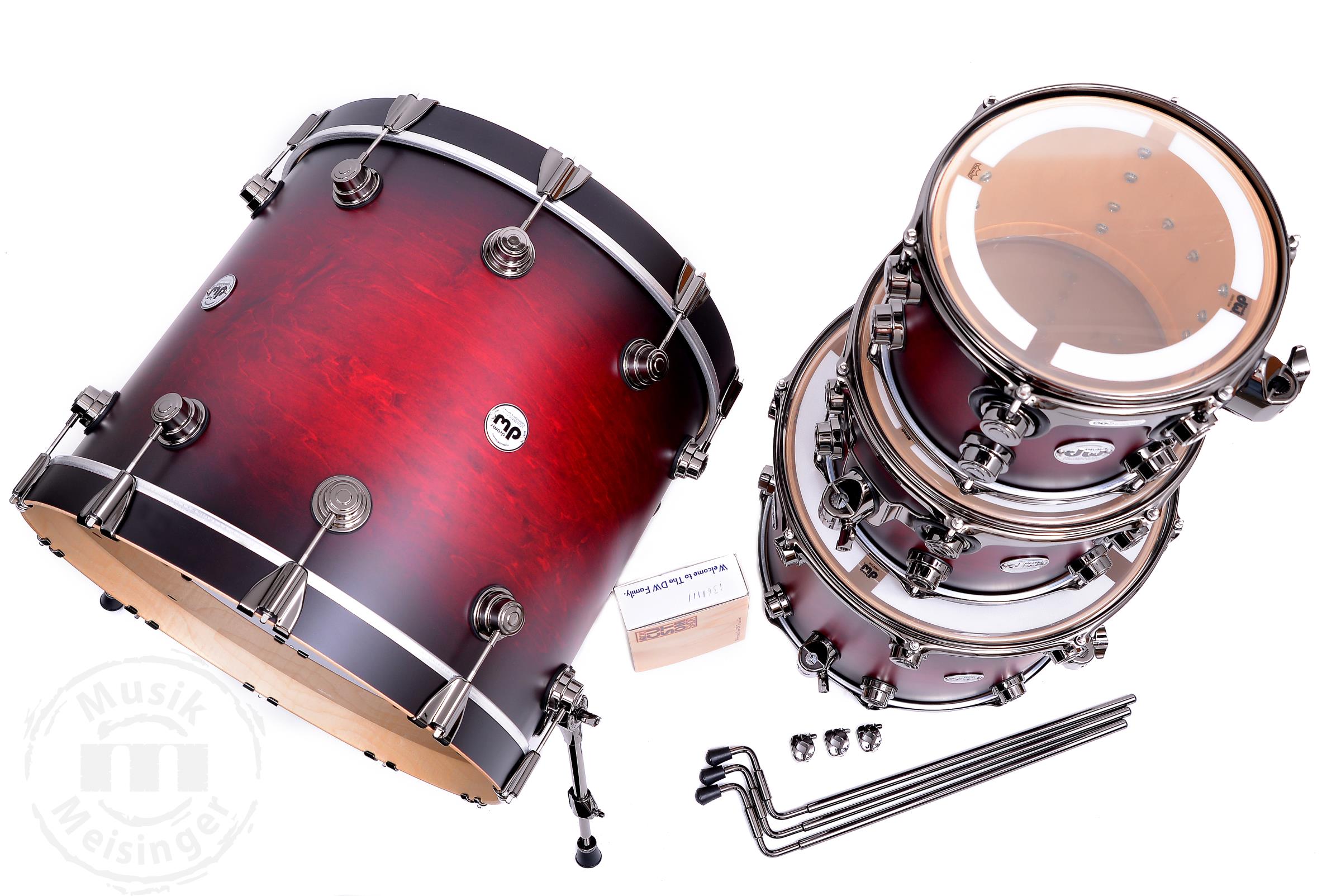 dw Collectors 22B/10T/12T/16FT Cherry to Ebony Burst