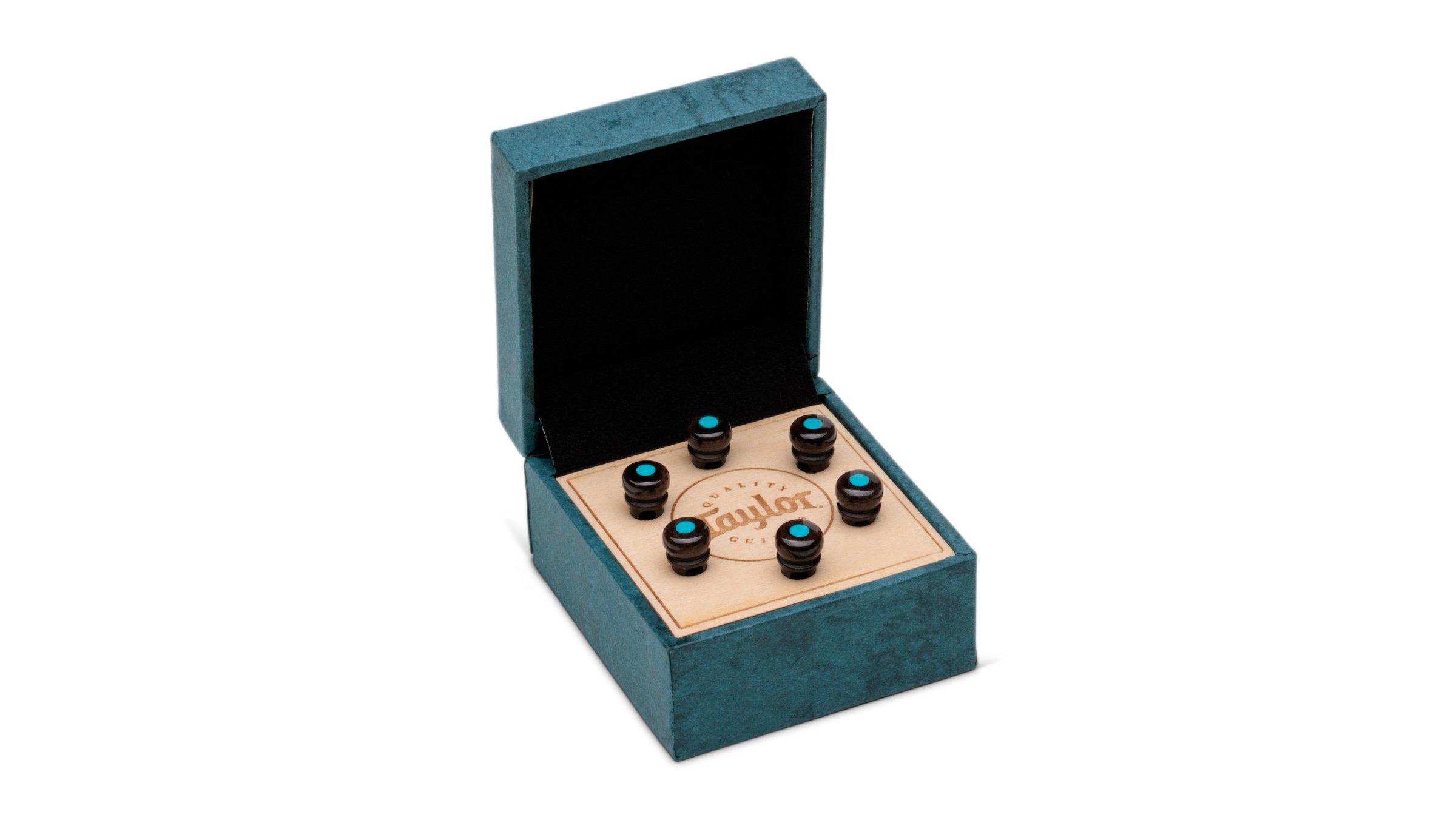 TAYLOR Bridge Pin Set,5"Taper,Bone,Brown w/Turquoise