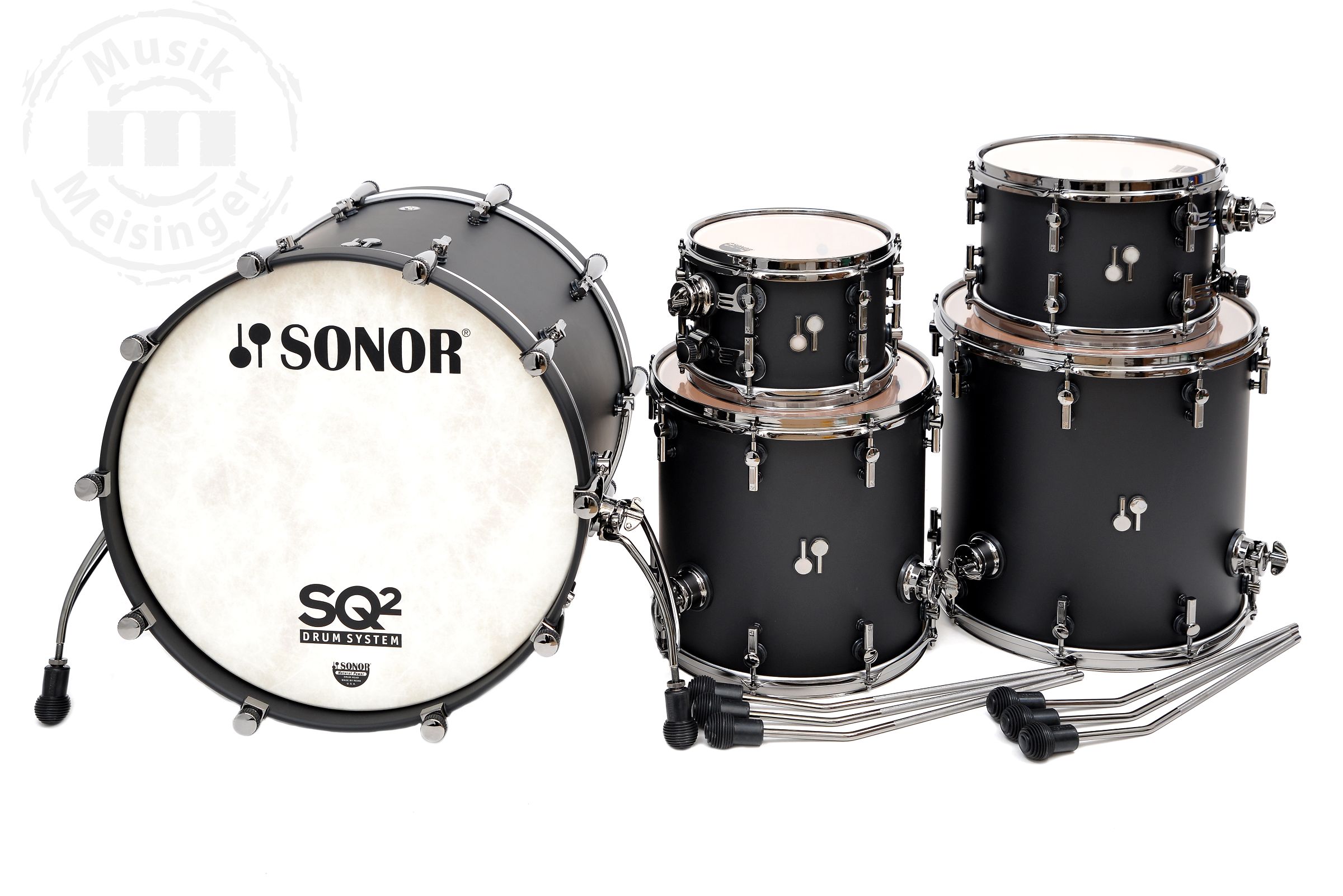 Sonor SQ2 22B/10T/12T/14FT/16FT Shellset  Dark Satin