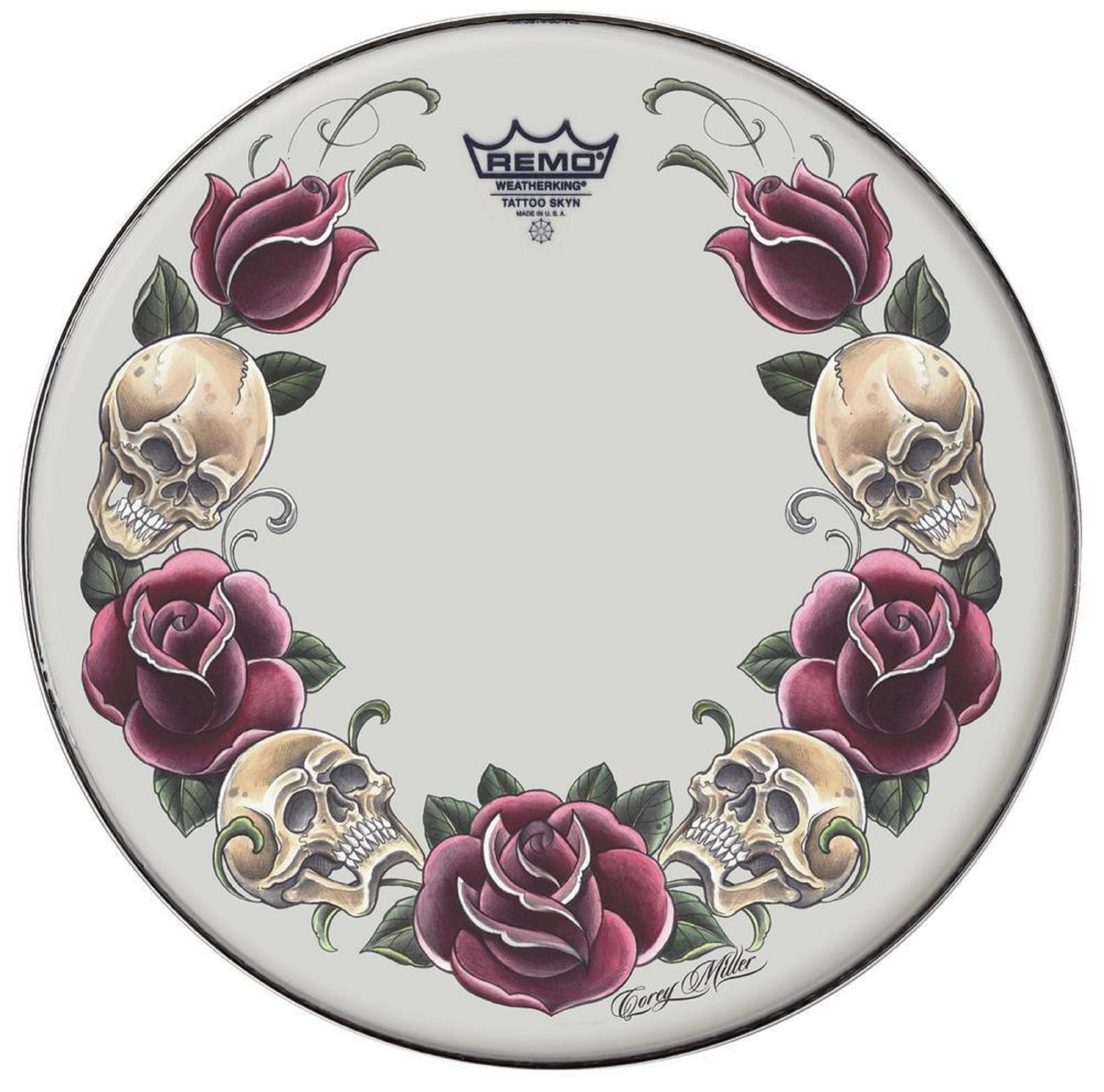 Remo Fell Tattoo Skyn Skyndeep 13" Rock and Roses