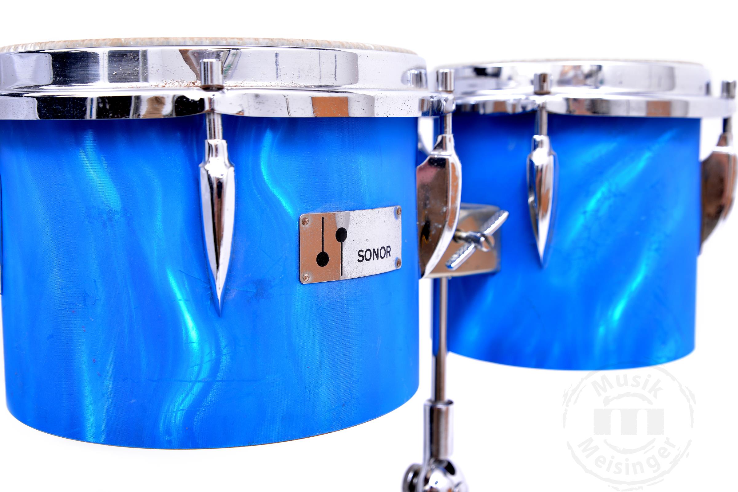 Sonor Bongos 6x5 + 8x5 mit Ständer blau