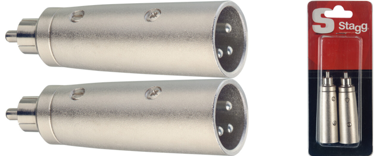 Stagg Adapter XLR male/ Cinch male (2 Stück)