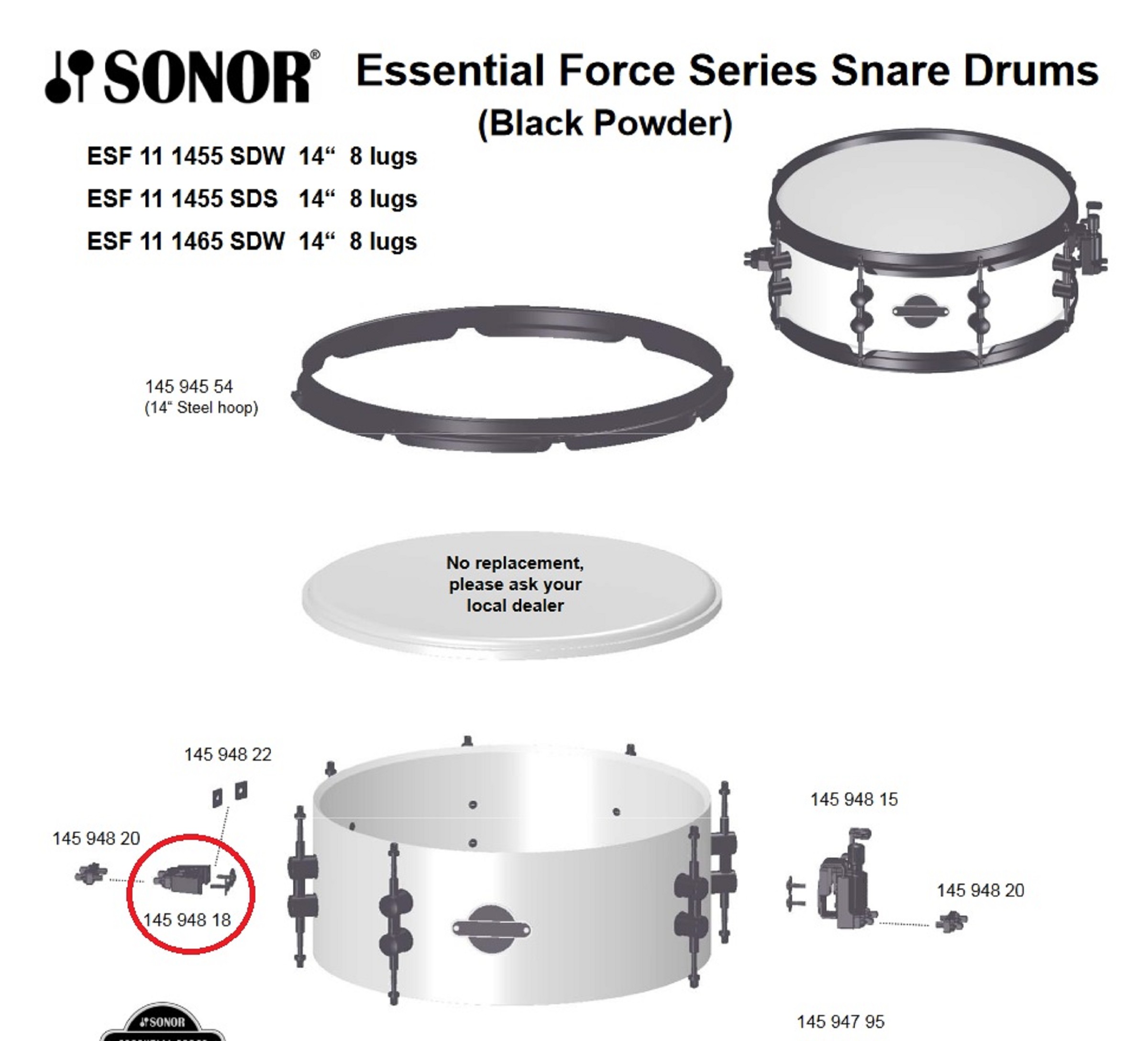 Sonor Parts Stimmbock black powder (ESF SEF)