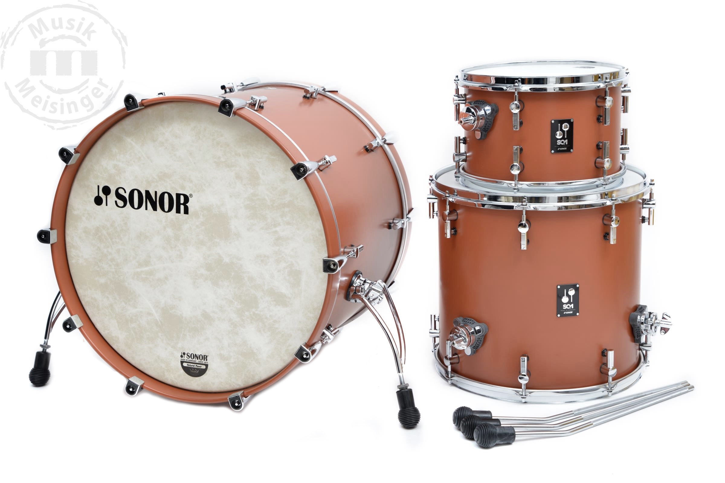 Sonor SQ1 Shellset Satin Copper Brown 22BD/12T/16FT