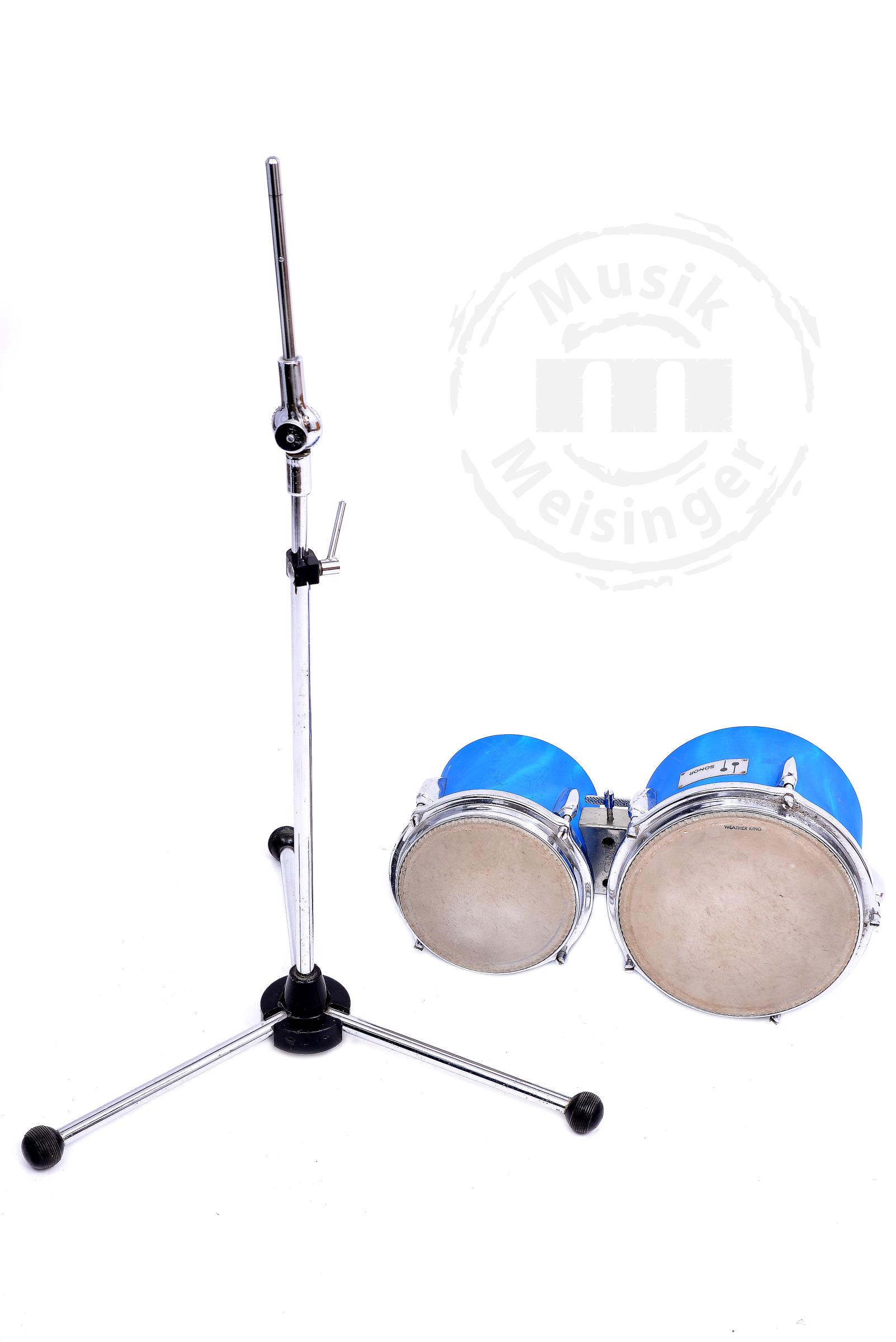 Sonor Bongos 6x5 + 8x5 mit Ständer blau