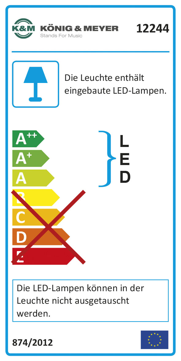 K&M 12244 Notenpultleuchte "Double2 LED FlexLight"