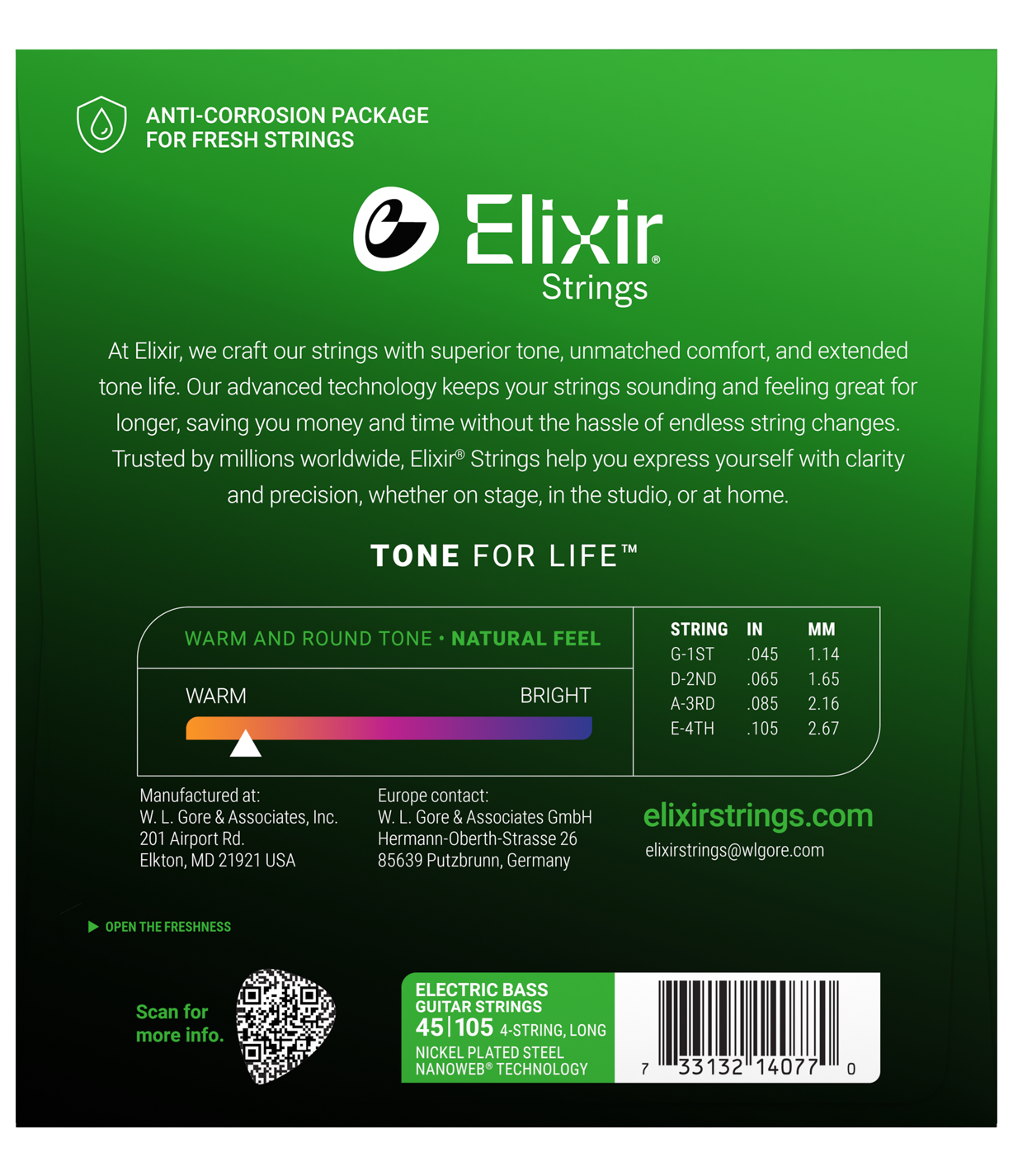 ELIXIR NANOWEB LIGHT/MEDIUM BASS