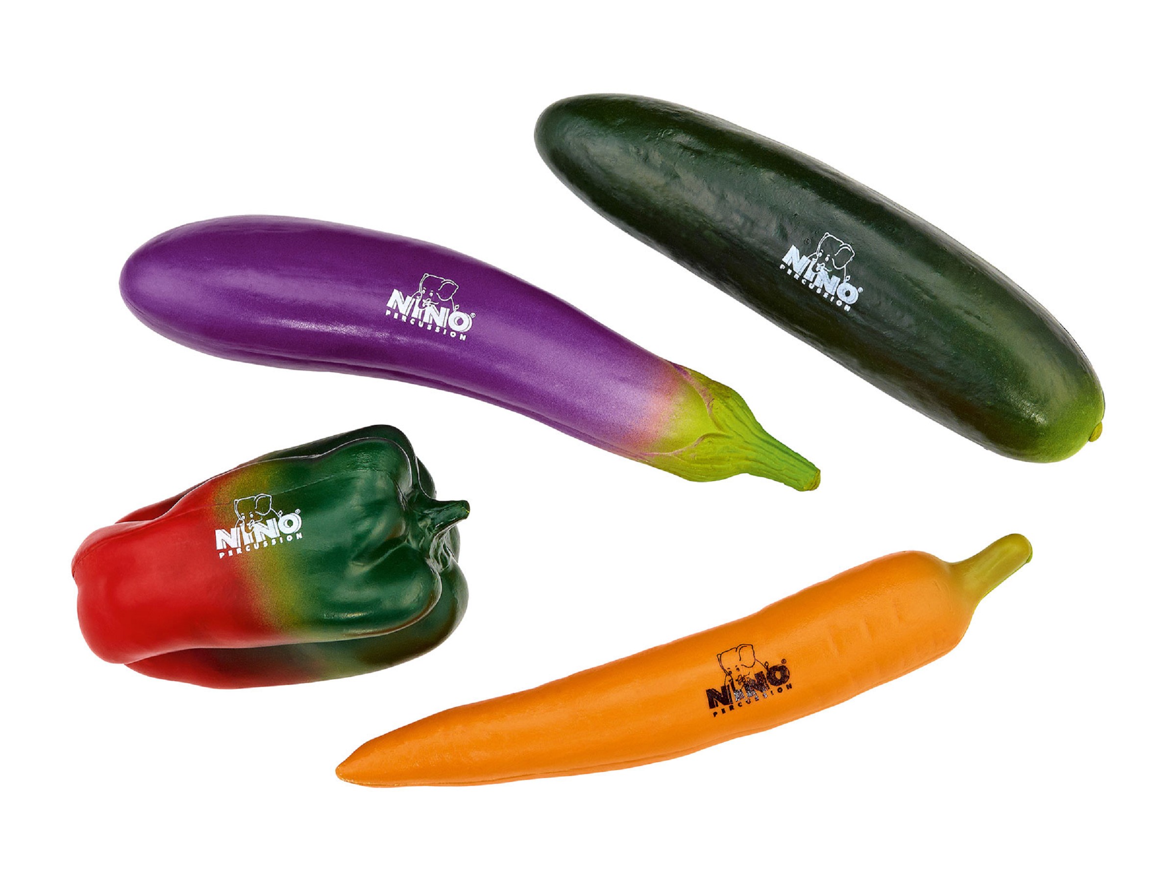 Nino NINOSET101 Gemüse Shaker-Set Gurke/Aubergine/Karotte/Paprika