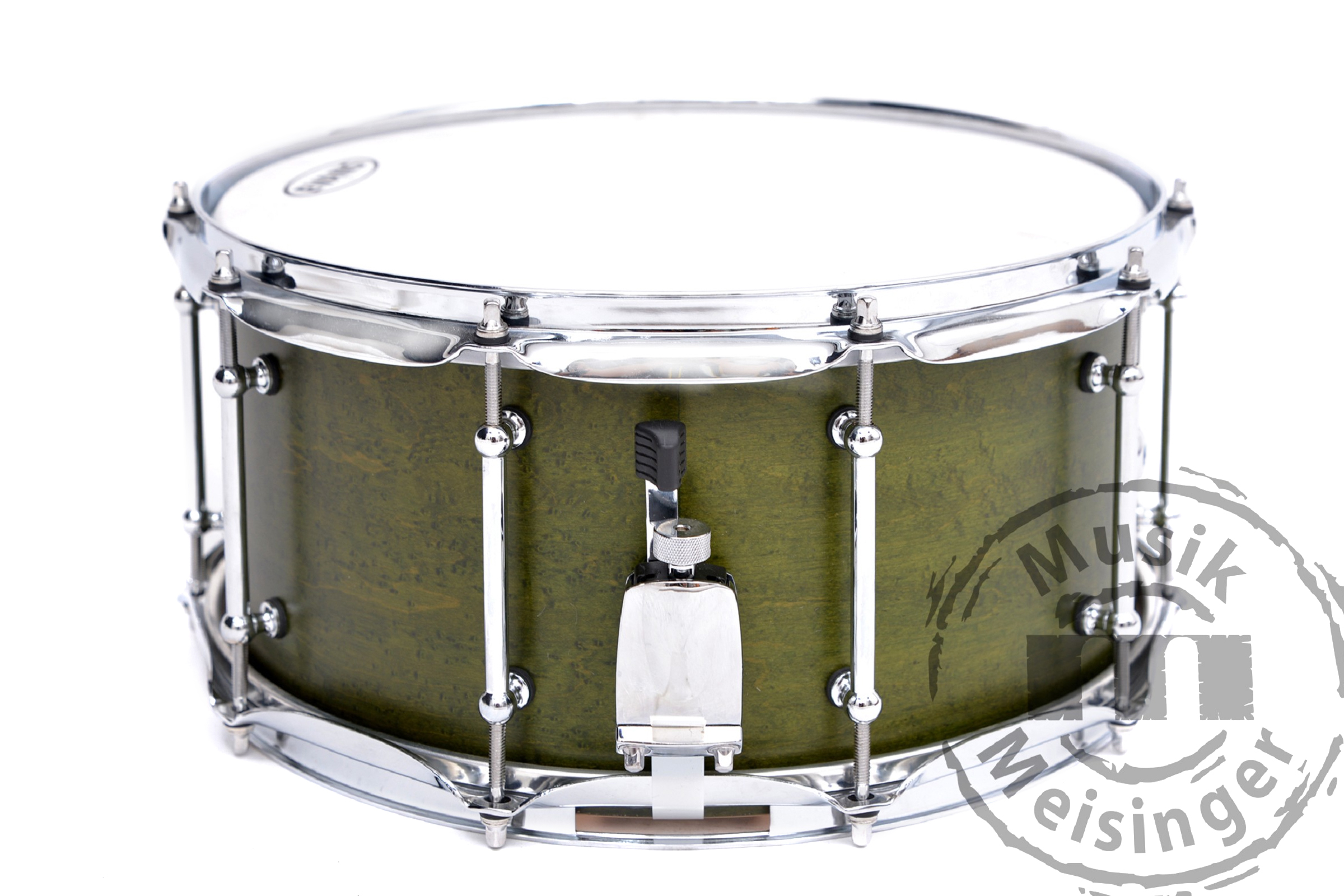 DR Customs Snare 14x7 Green Satin Maple Snare DR Customs Snare 14x7 Green Satin Maple Snare