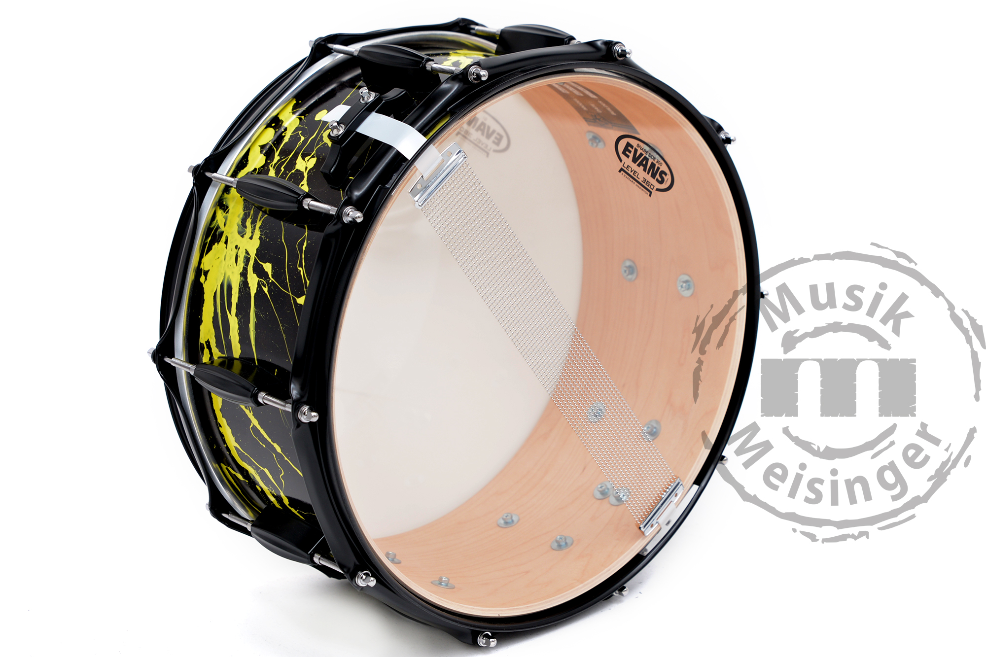 DR Customs Splatter Snare 14x6,5 Black with Yellow Splatter DR Customs Splatter Snare 14x6,5 Black with Yellow Splatter