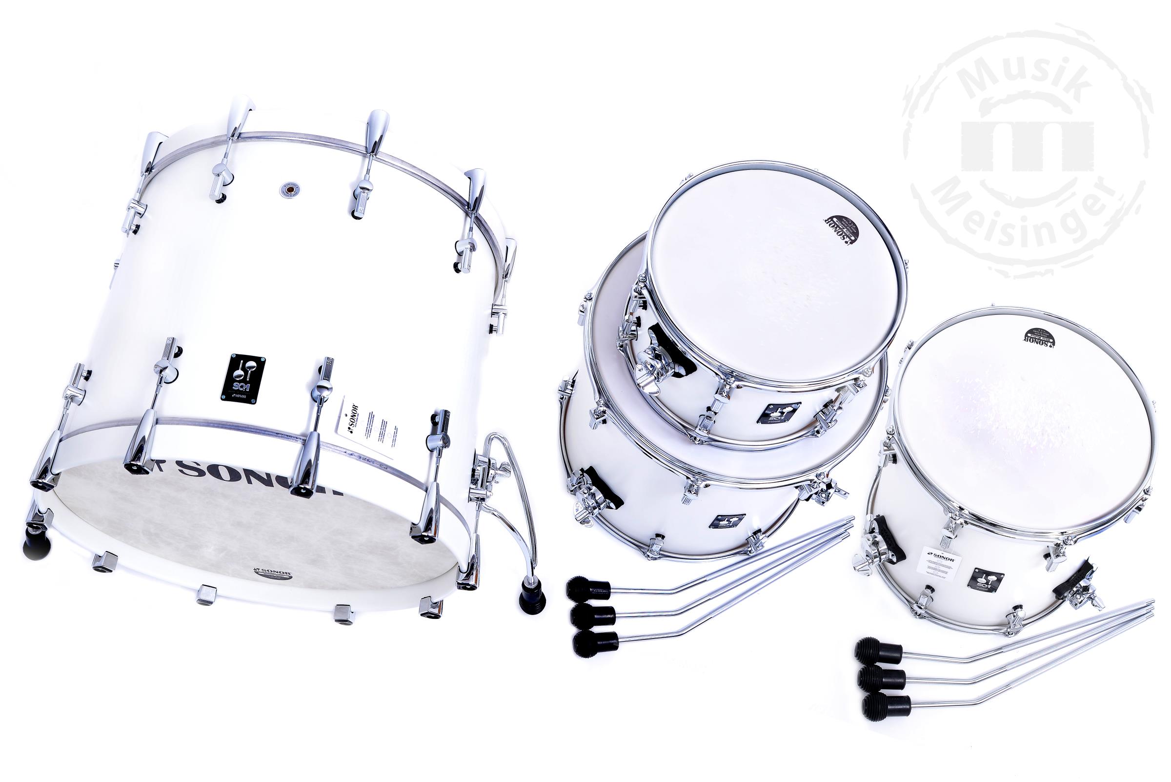 Sonor SQ1 Shell Set Satin Pure White 22BD/12T/14FT/16FT Sonor SQ1 Shell Set Satin Pure White 22BD/12T/14FT/16FT