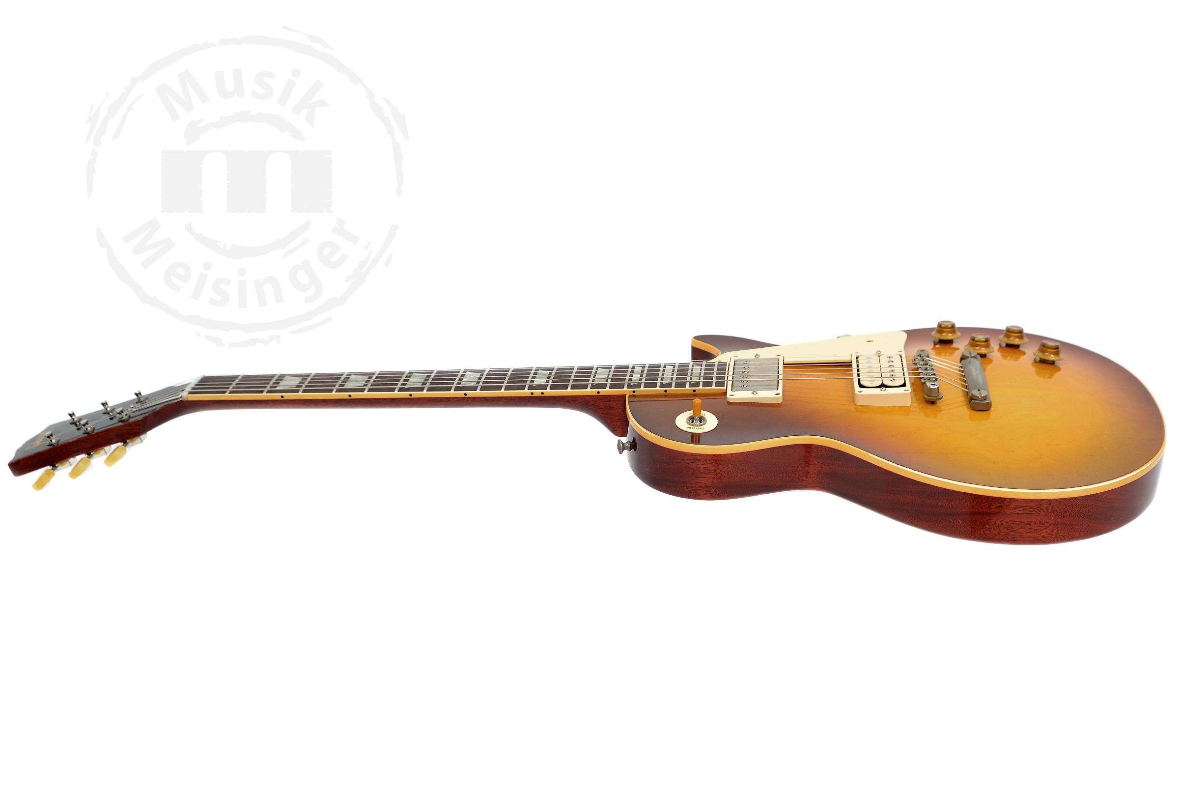 GIBSON Custom LE 1959 Les Paul Standard Reissue with Birdseye Maple Top, Light Aged, Peach Tea Burst