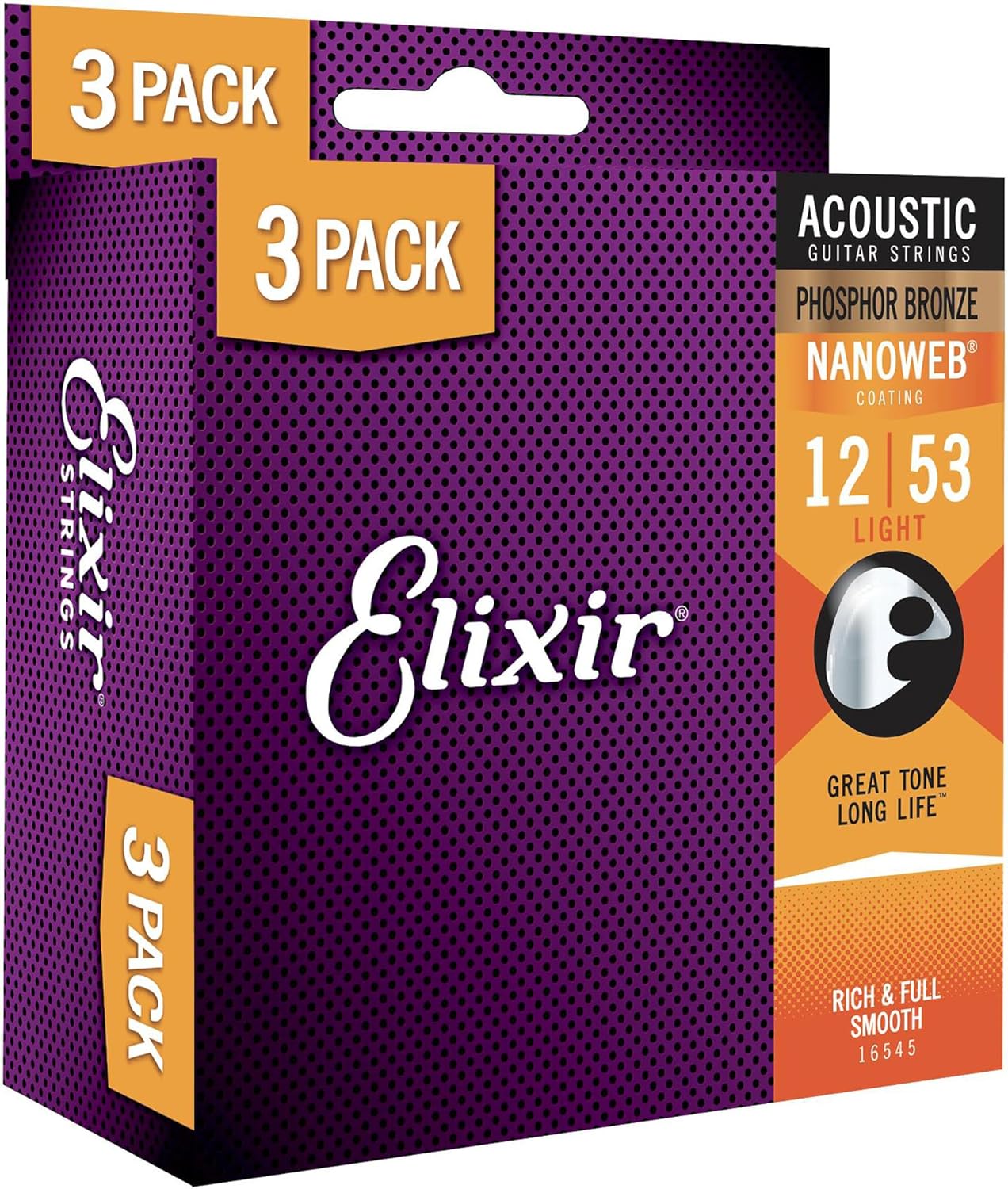 ELIXIR NANOWEB LIGHT ACOUSTIC PHOSPHOR 3-PACK