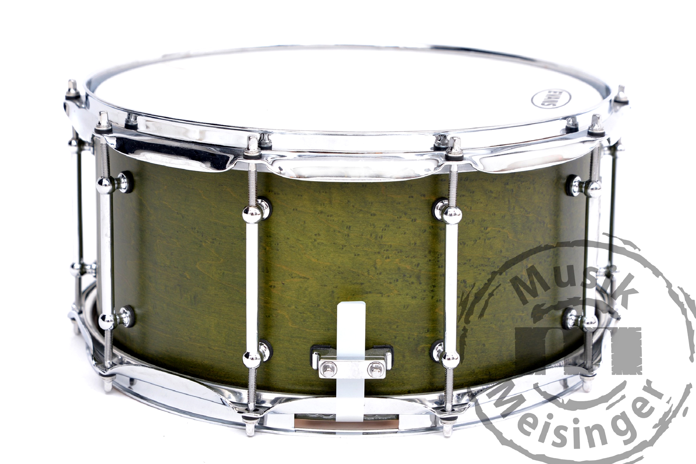 DR Customs Snare 14x7 Green Satin Maple Snare DR Customs Snare 14x7 Green Satin Maple Snare