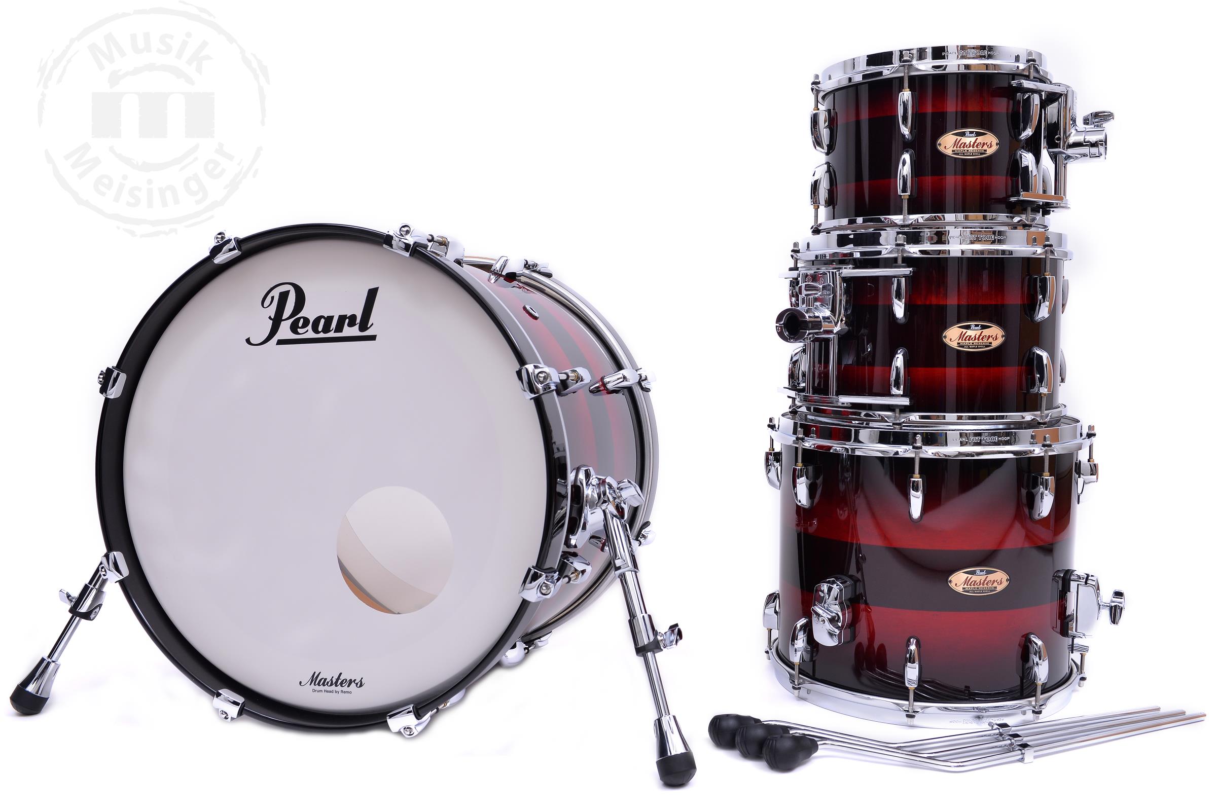 Pearl Masters MRV 20B/10T/12T/14F Red Burst Triband